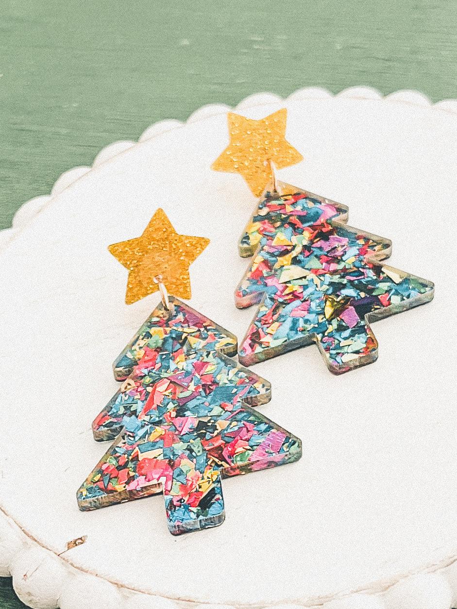 Beautiful Acrylic Christmas Tree Earrings