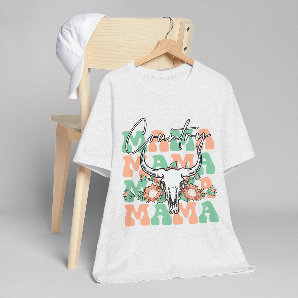 Country Mama Tee – Floral Longhorn Graphic T-Shirt