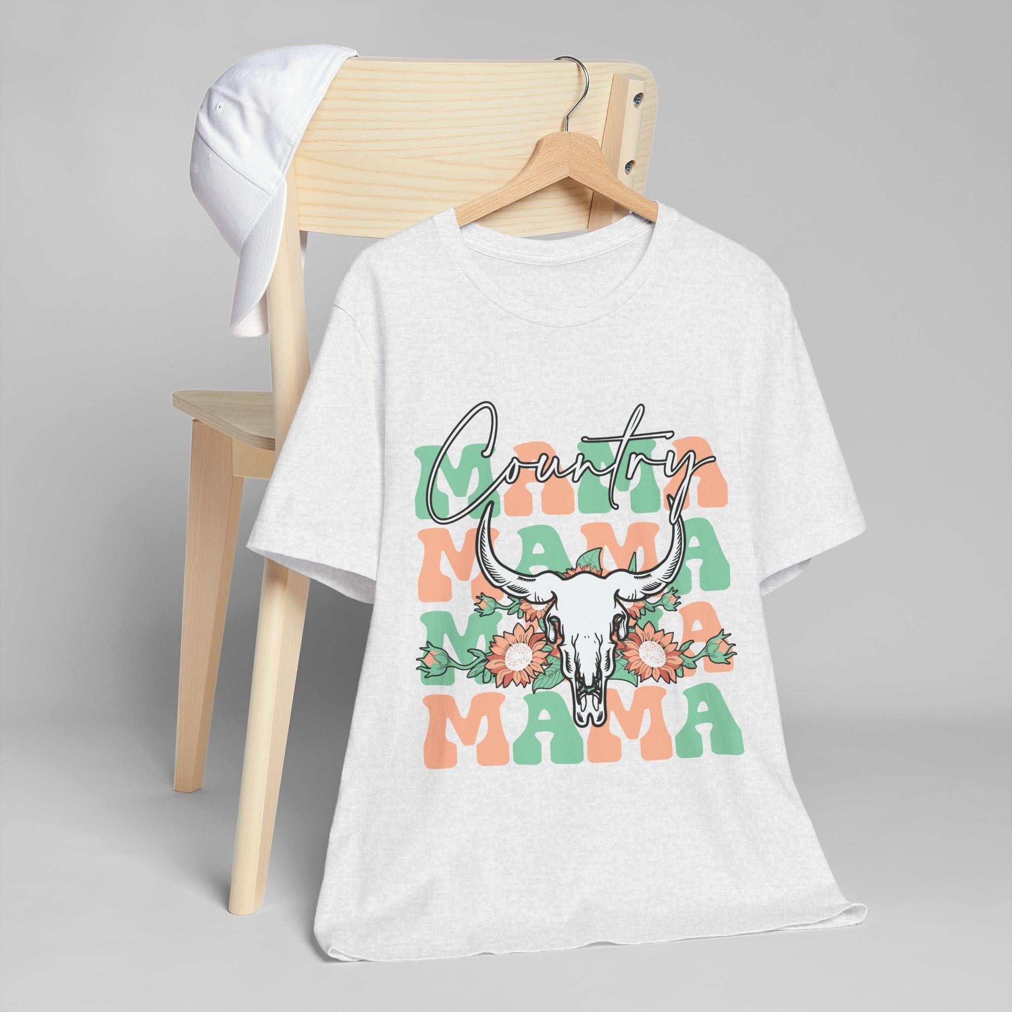 Country Mama Tee – Floral Longhorn Graphic T-Shirt