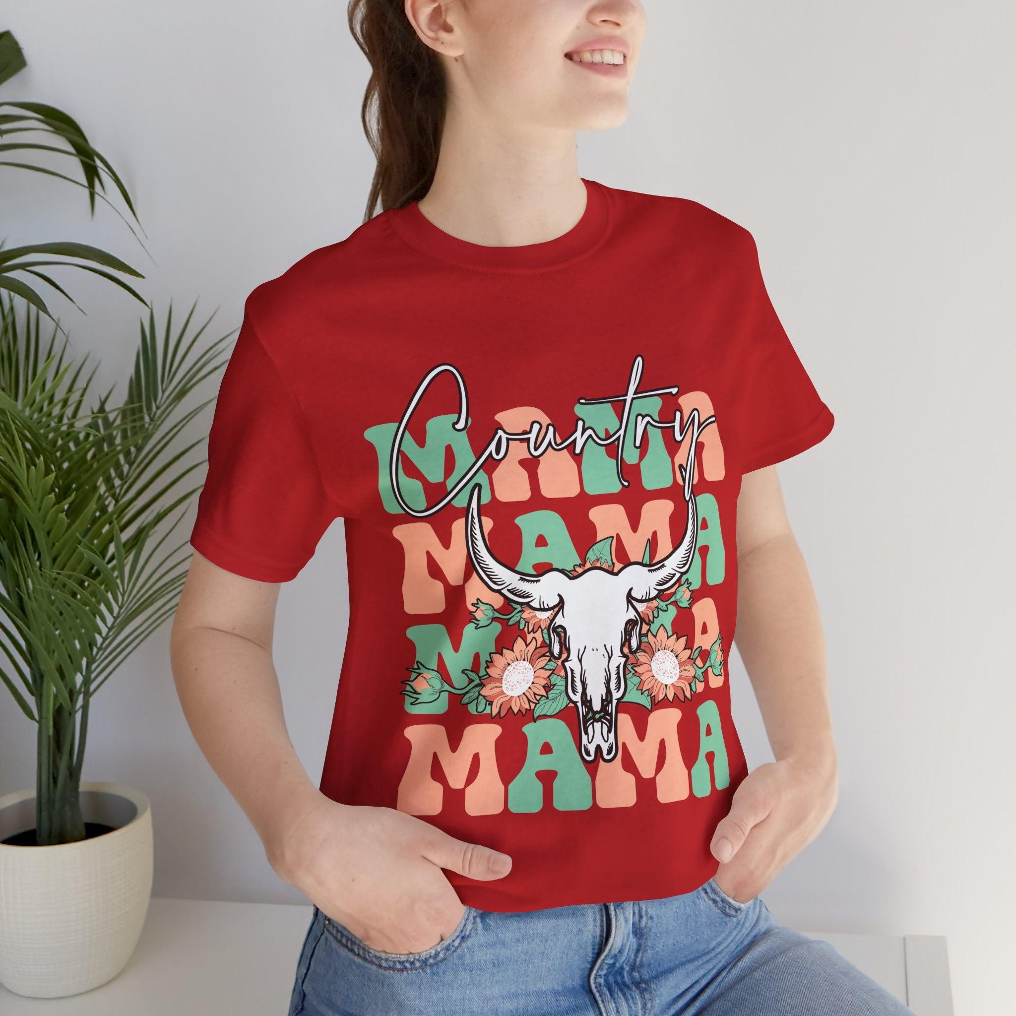 Country Mama Tee – Floral Longhorn Graphic T-Shirt