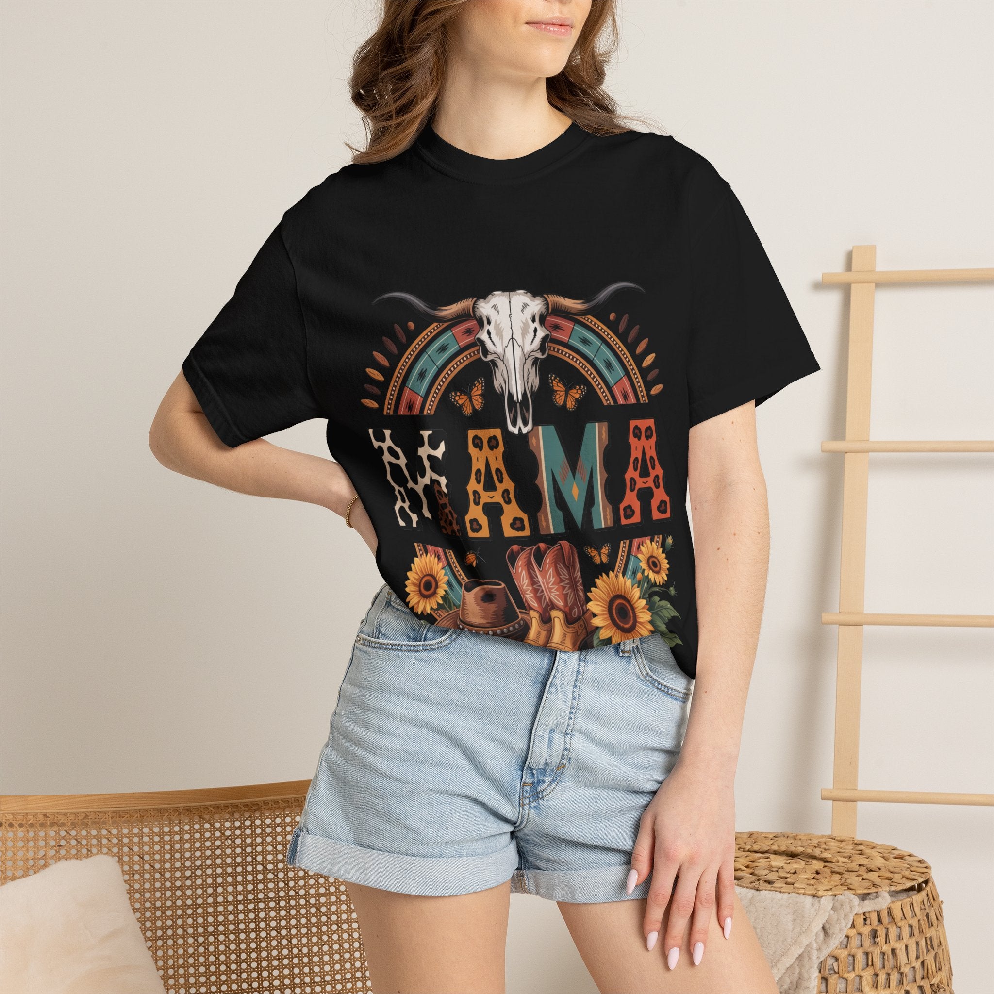 Cowgirl Boot & Sunflower Graphic T-Shirt