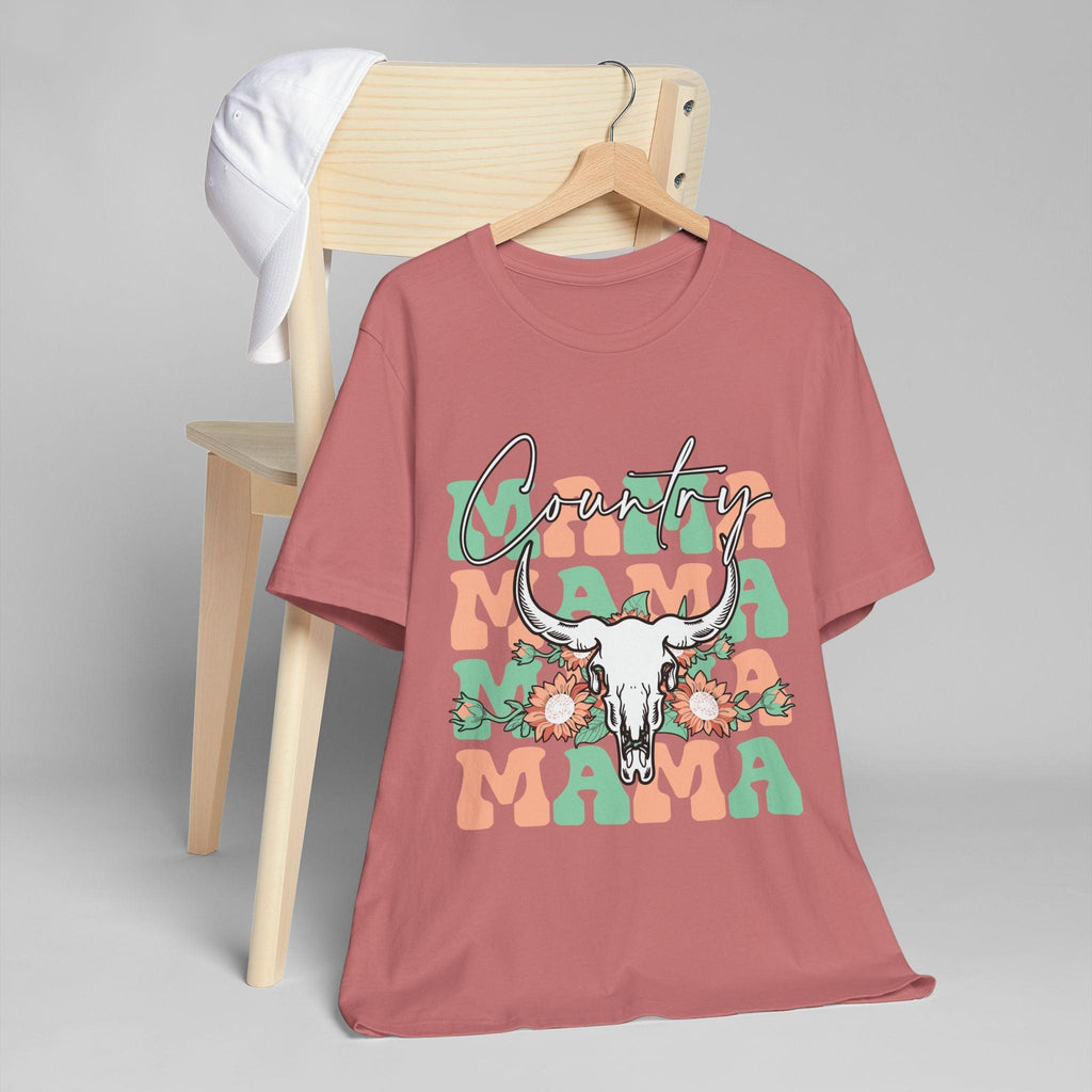Country Mama Tee – Floral Longhorn Graphic T-Shirt