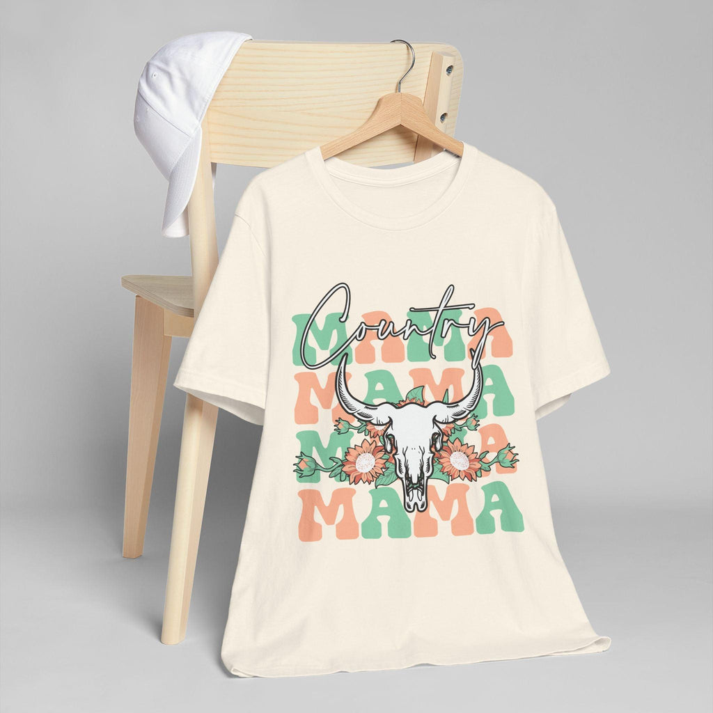Country Mama Tee – Floral Longhorn Graphic T-Shirt