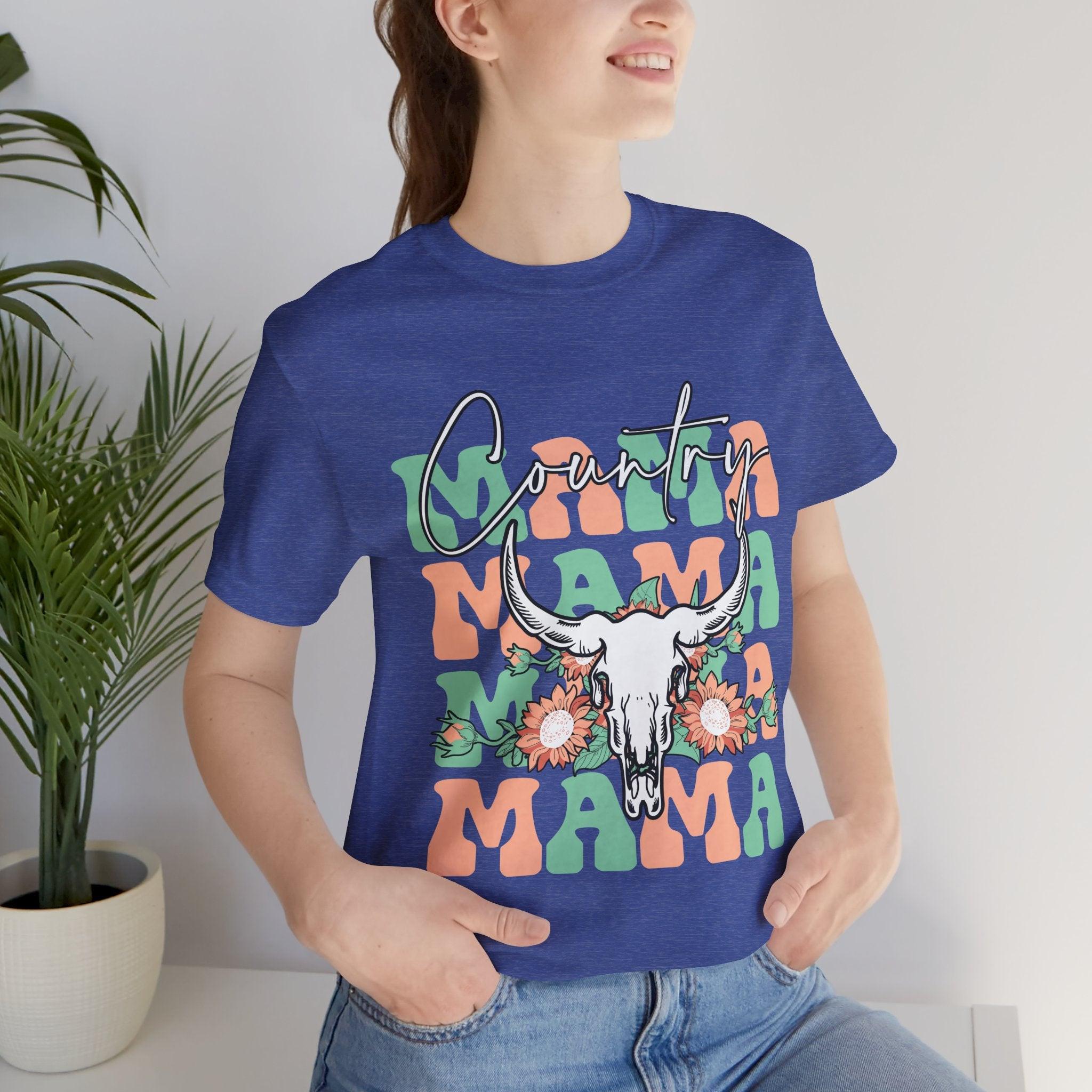Country Mama Tee – Floral Longhorn Graphic T-Shirt