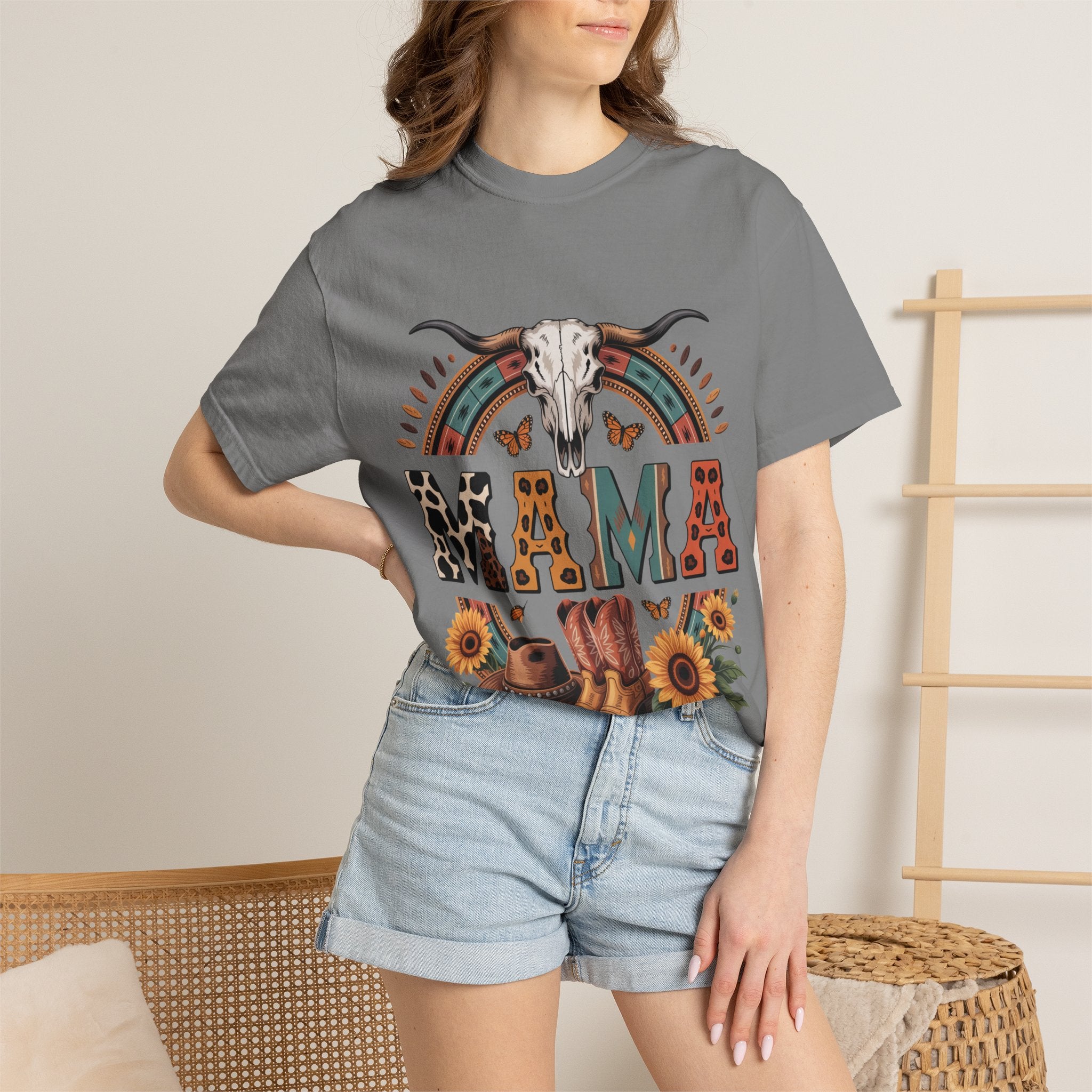 Cowgirl Boot & Sunflower Graphic T-Shirt