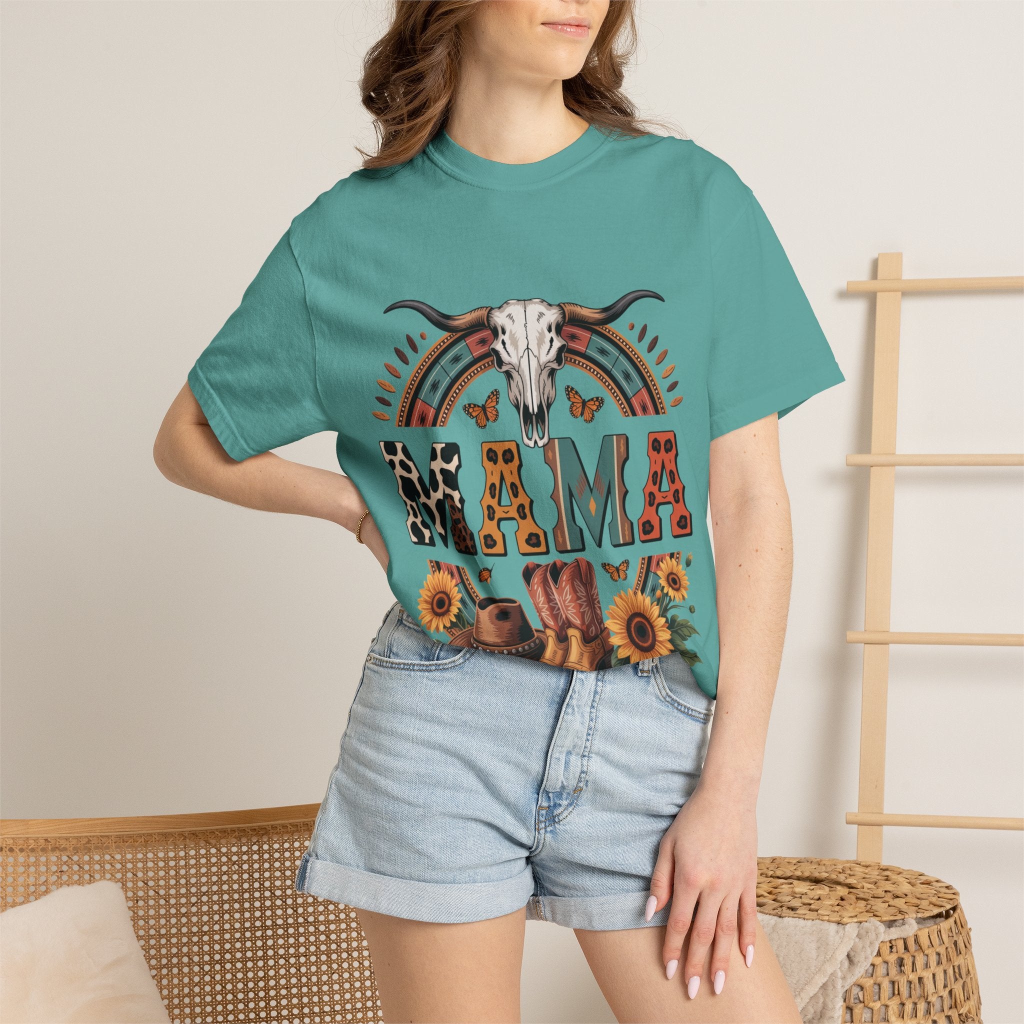Cowgirl Boot & Sunflower Graphic T-Shirt