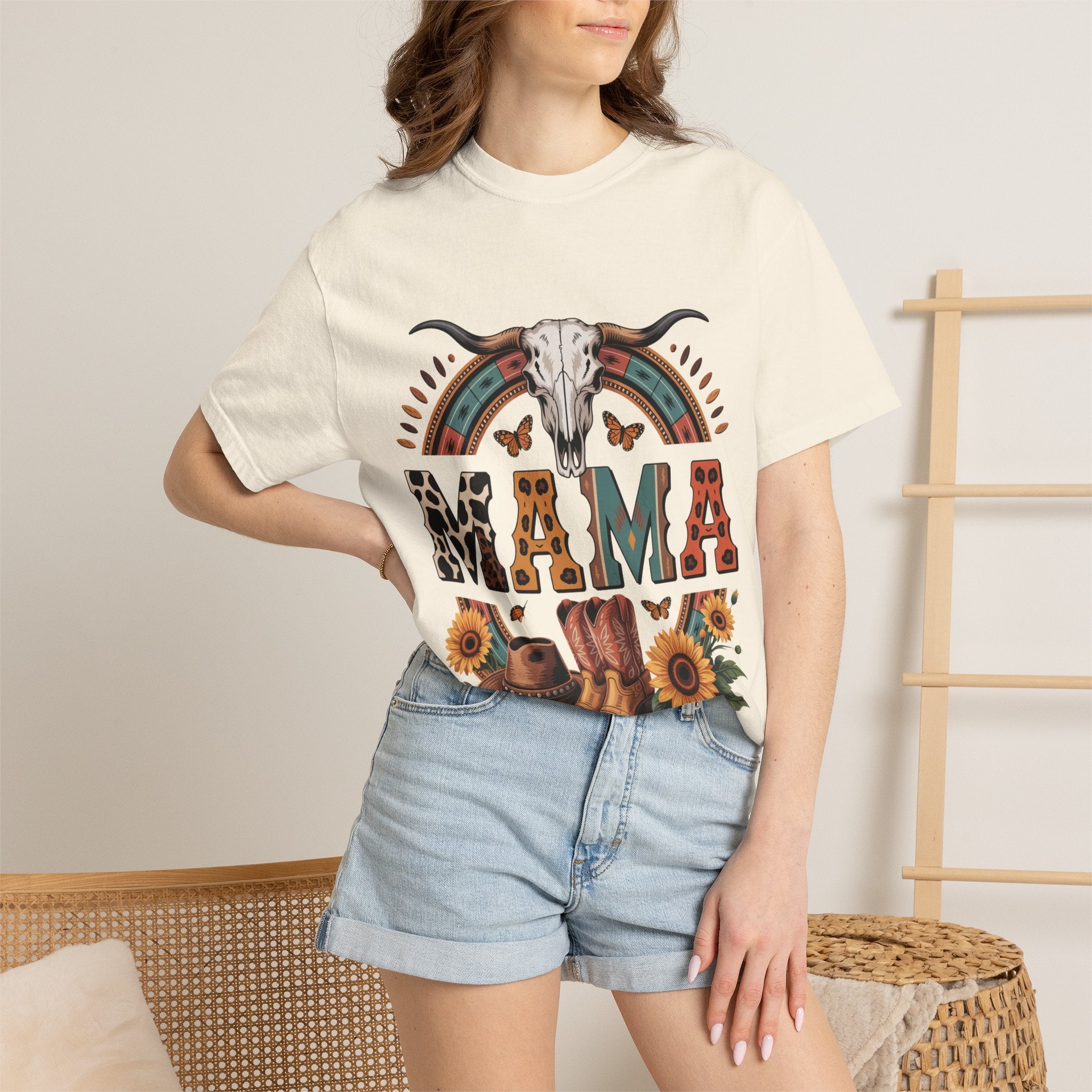 Cowgirl Boot & Sunflower Graphic T-Shirt