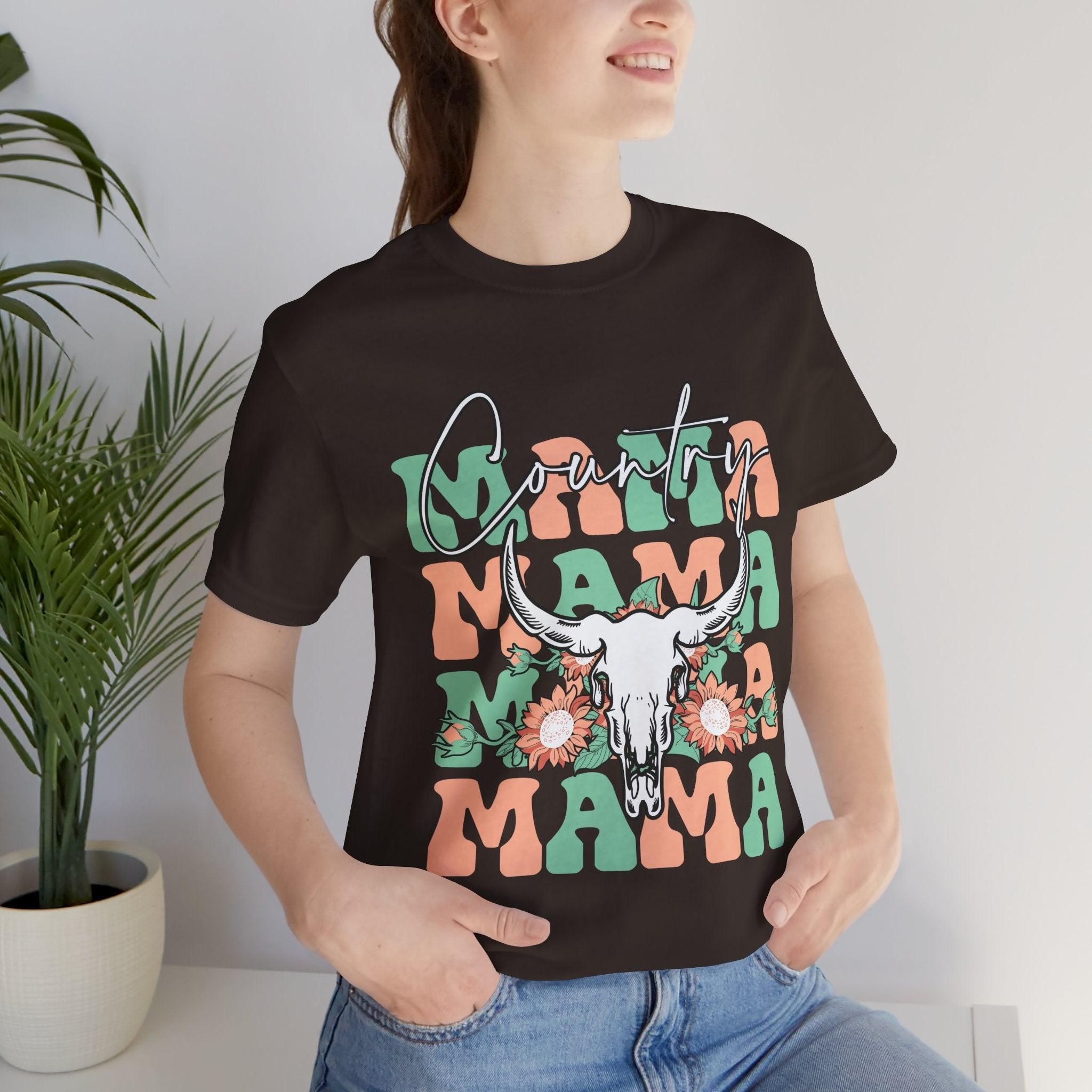 Country Mama Tee – Floral Longhorn Graphic T-Shirt