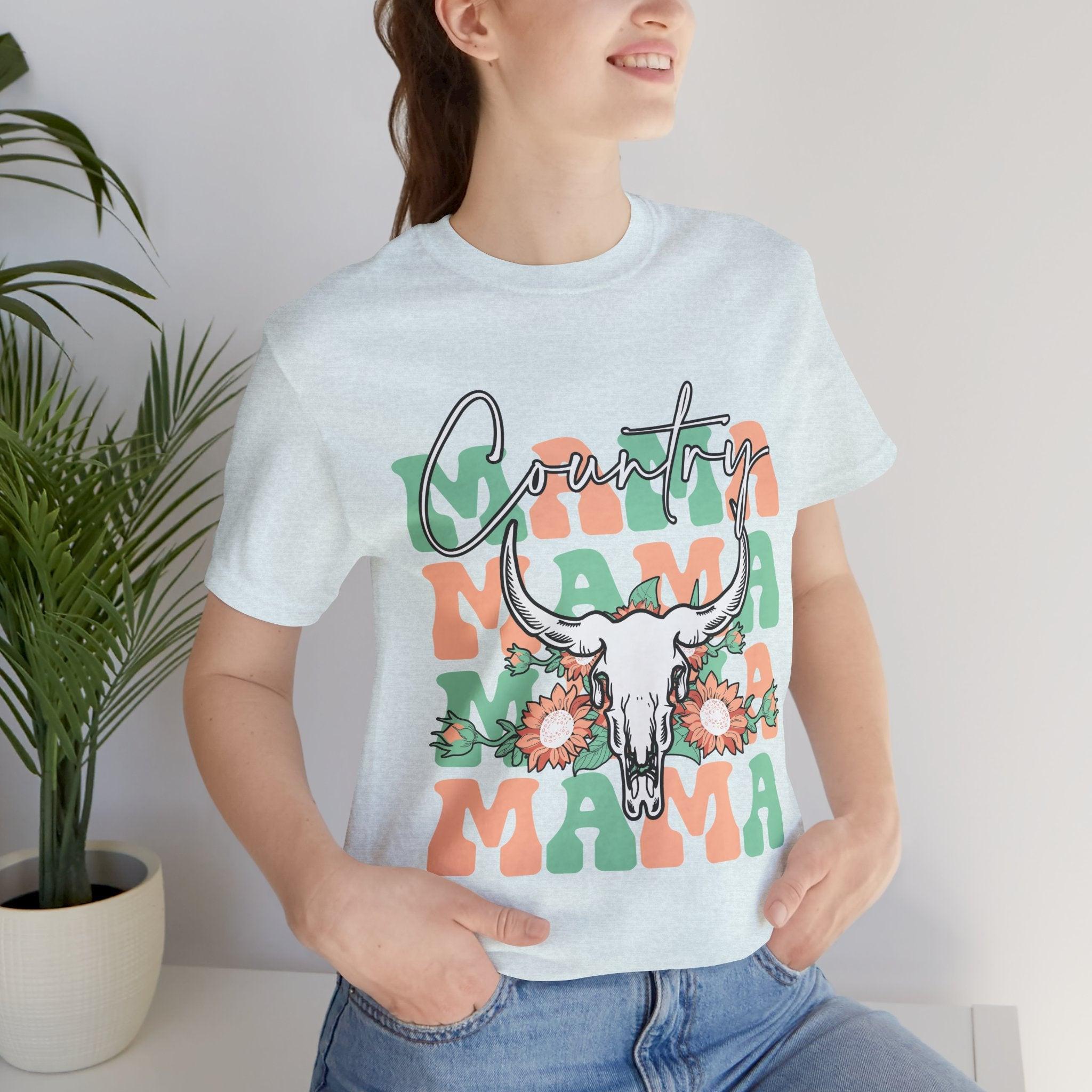 Country Mama Tee – Floral Longhorn Graphic T-Shirt