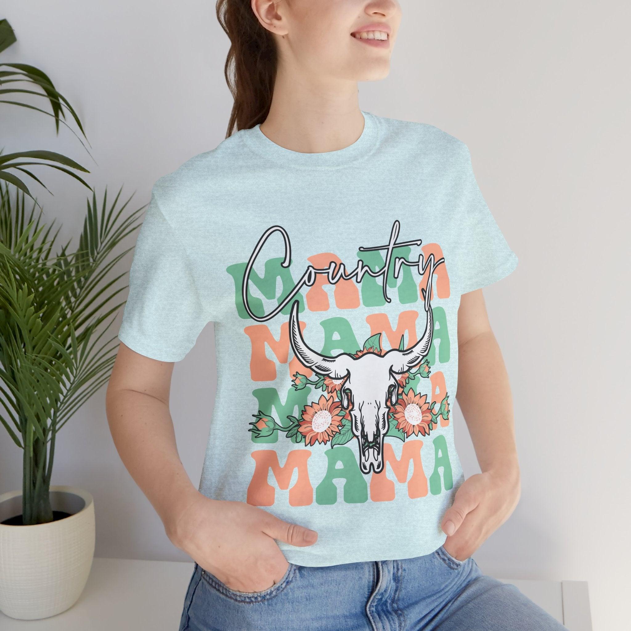 Country Mama Tee – Floral Longhorn Graphic T-Shirt