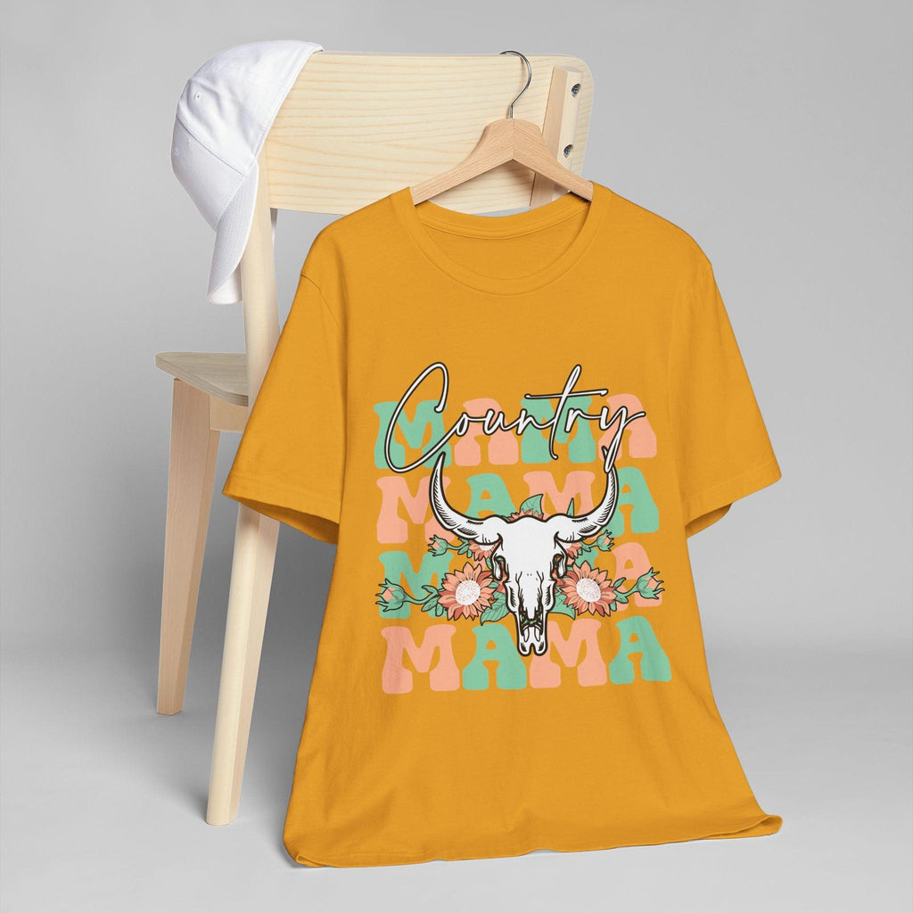Country Mama Tee – Floral Longhorn Graphic T-Shirt