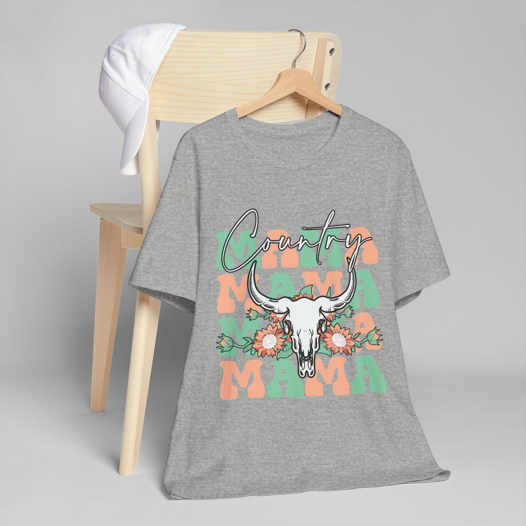 Country Mama Tee – Floral Longhorn Graphic T-Shirt