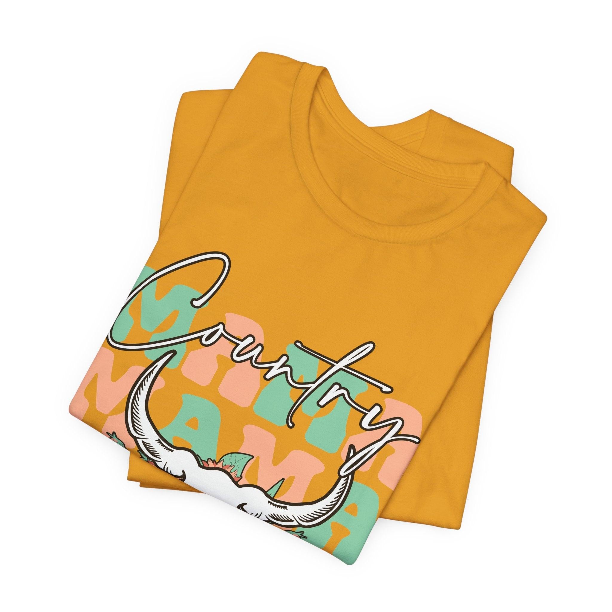 Country Mama Tee – Floral Longhorn Graphic T-Shirt