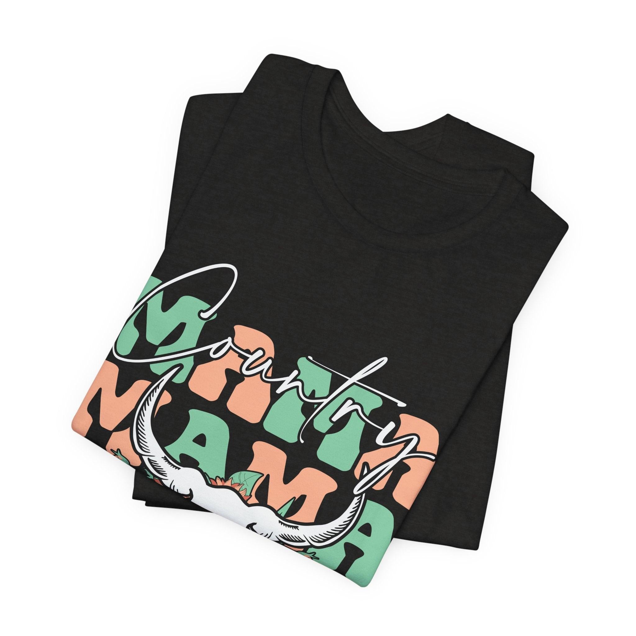 Country Mama Tee – Floral Longhorn Graphic T-Shirt