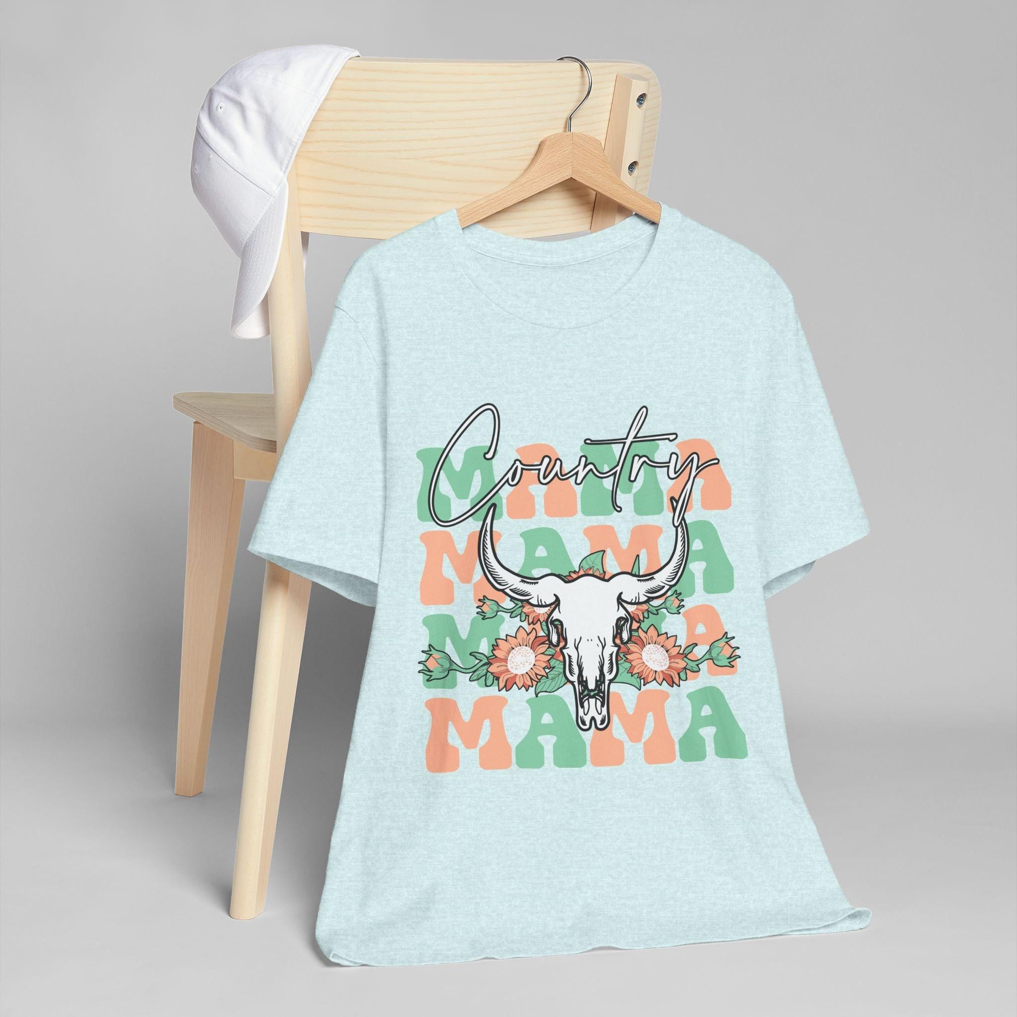 Country Mama Tee – Floral Longhorn Graphic T-Shirt