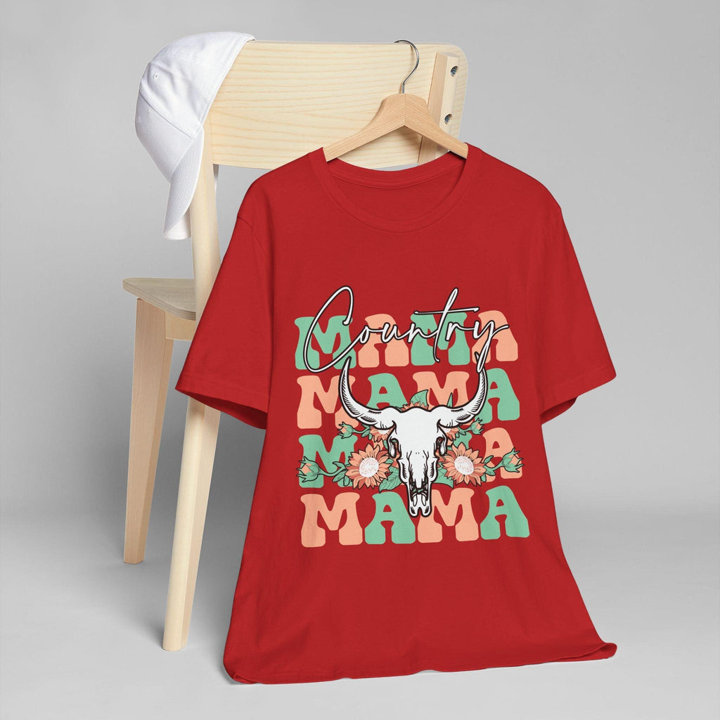 Country Mama Tee – Floral Longhorn Graphic T-Shirt