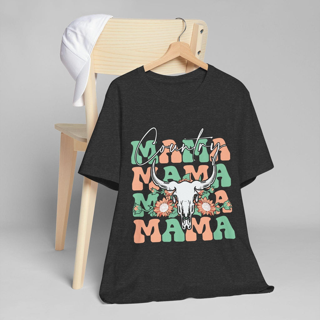 Country Mama Tee – Floral Longhorn Graphic T-Shirt