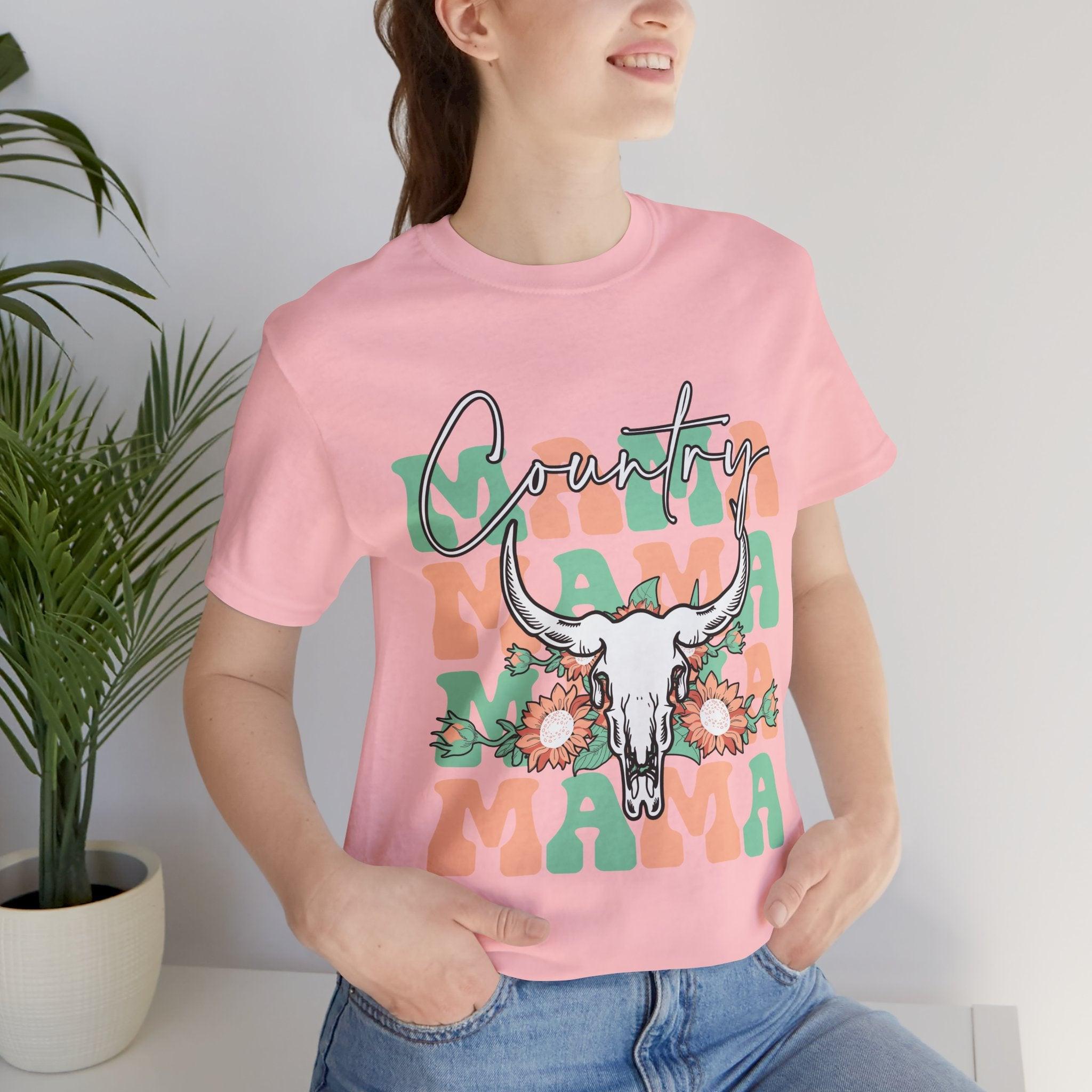 Country Mama Tee – Floral Longhorn Graphic T-Shirt
