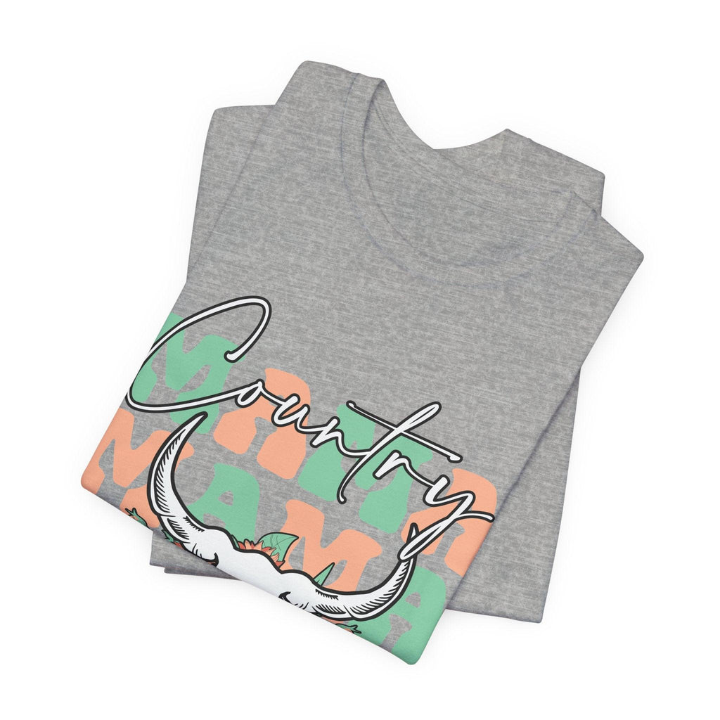 Country Mama Tee – Floral Longhorn Graphic T-Shirt
