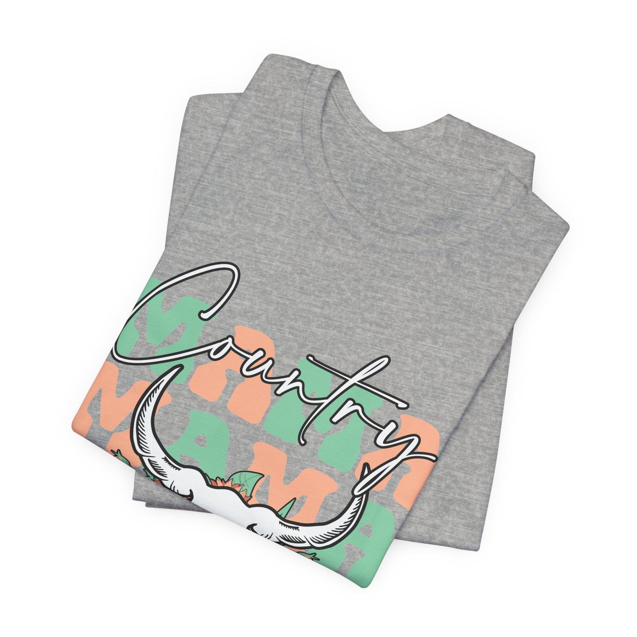 Country Mama Tee – Floral Longhorn Graphic T-Shirt