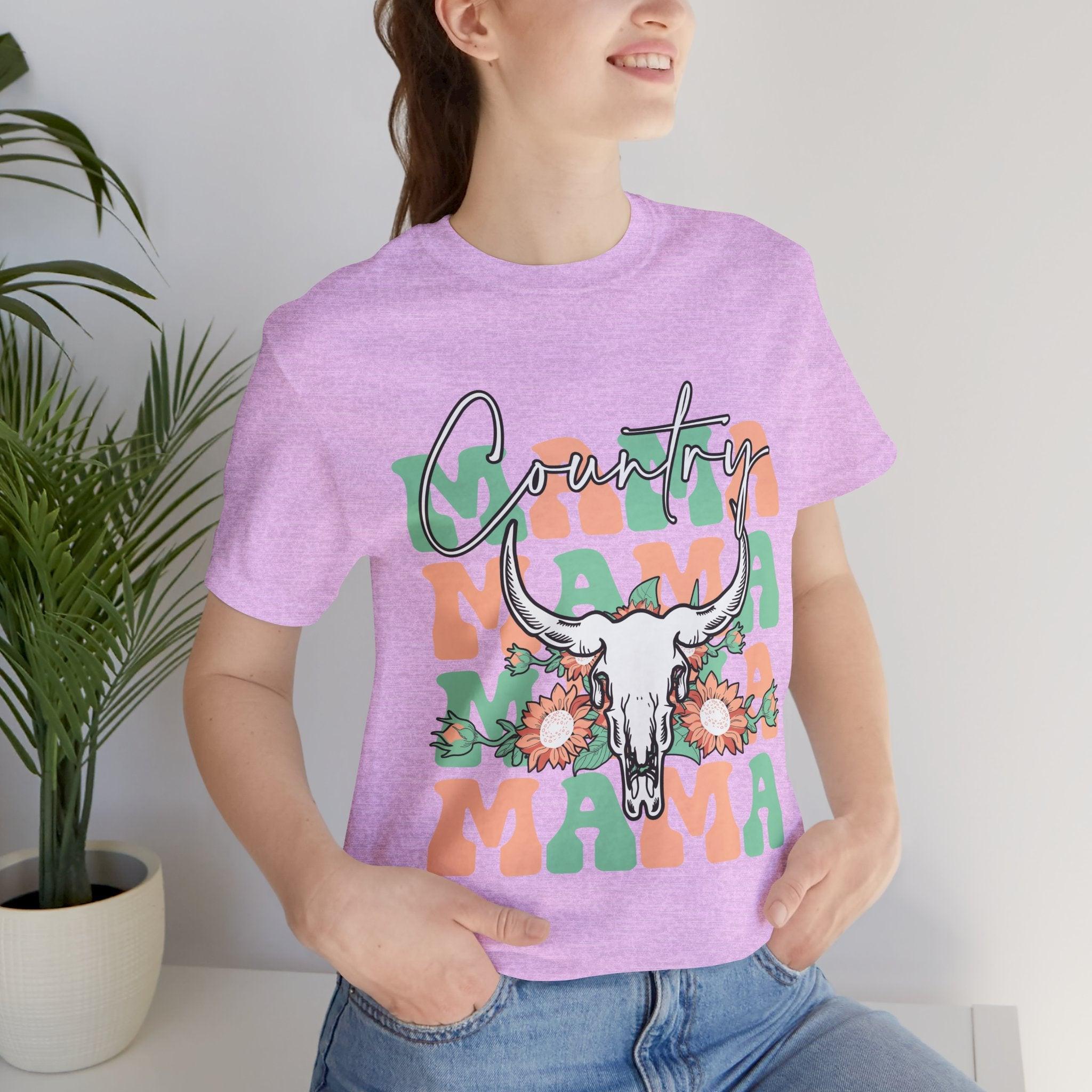 Country Mama Tee – Floral Longhorn Graphic T-Shirt