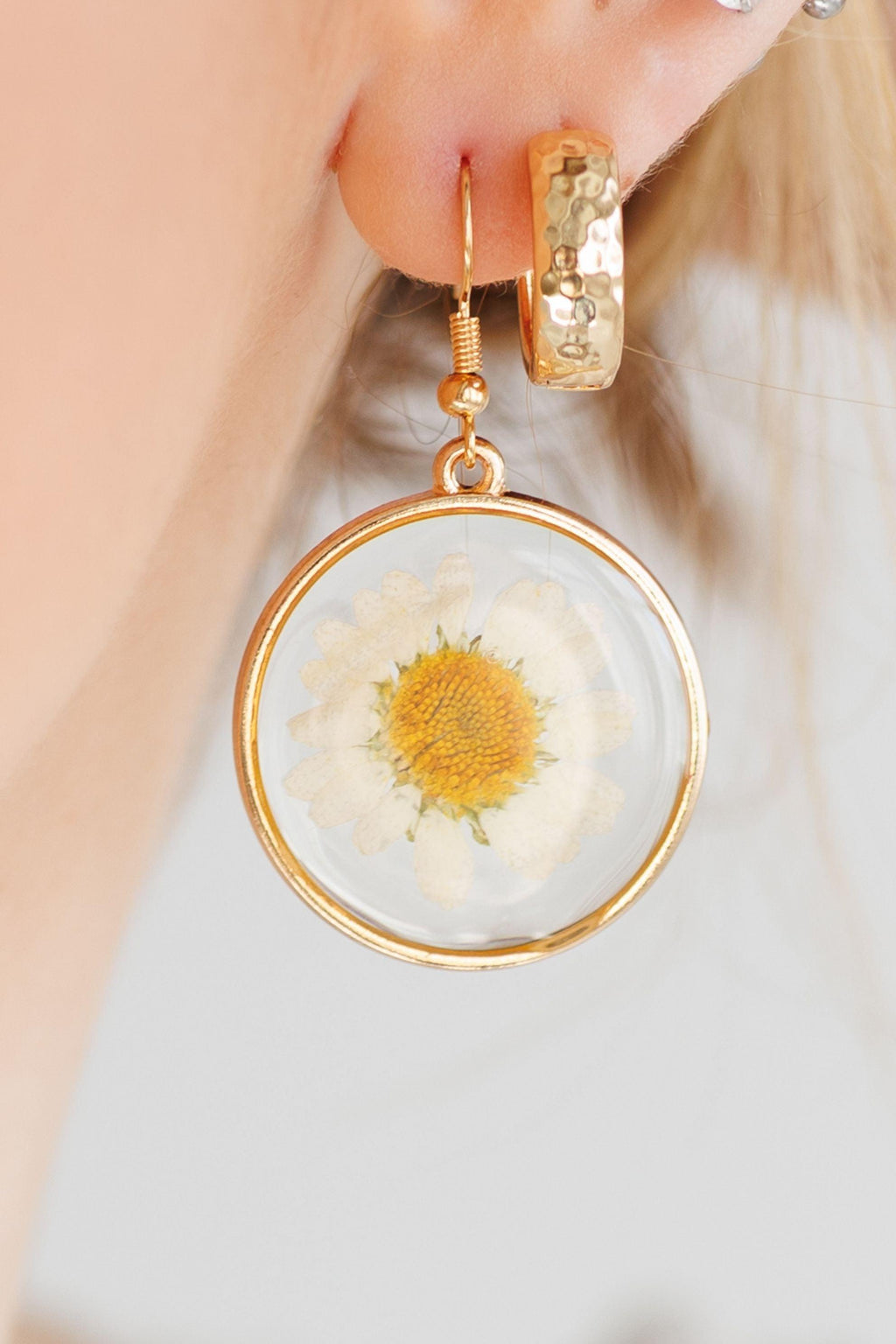 Beautiful Gold or Silver Hammered Hug Earrings