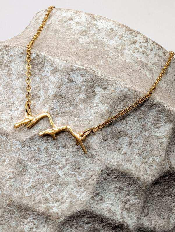 Stainless Steel Gold or Silver Rocky Mountains Necklace