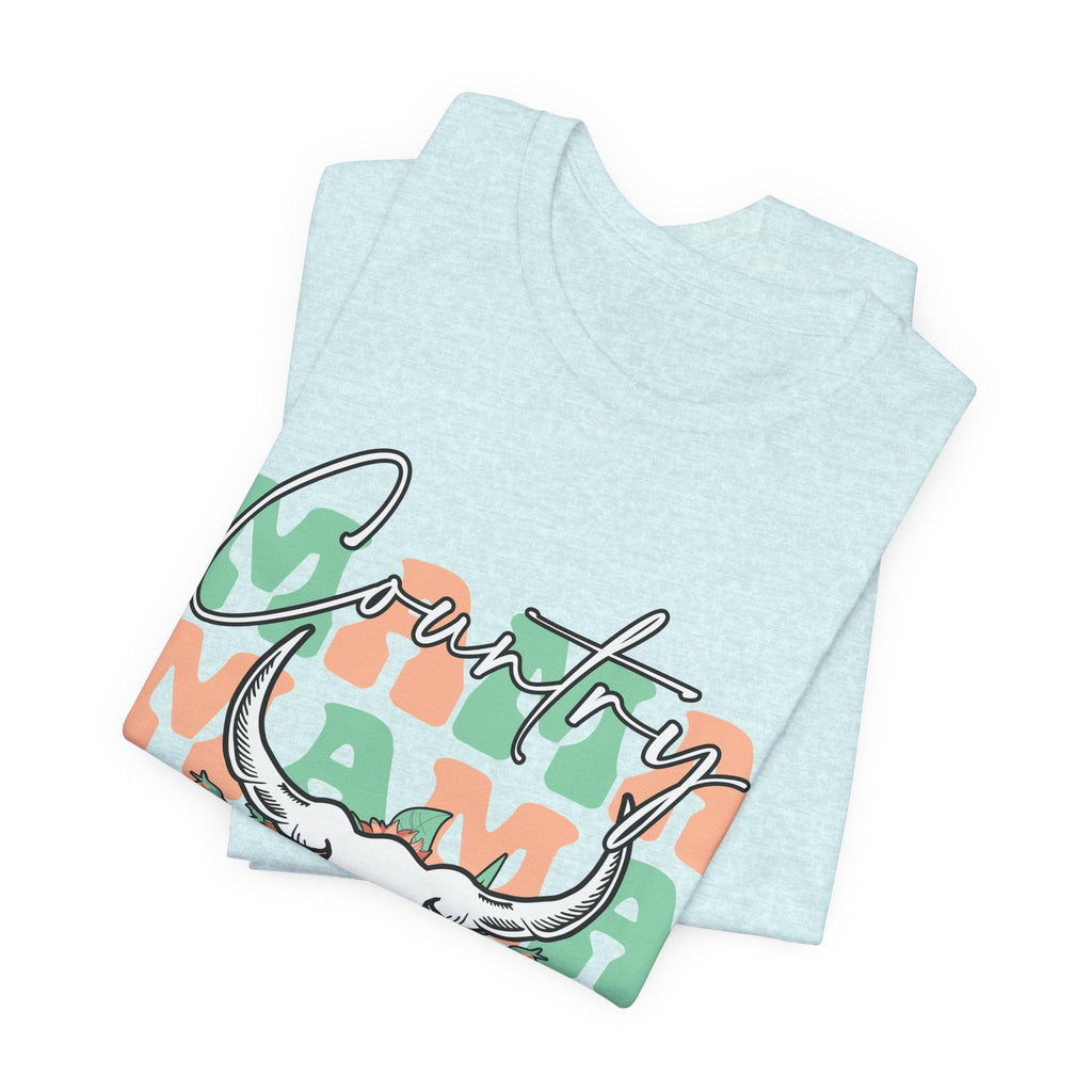 Country Mama Tee – Floral Longhorn Graphic T-Shirt