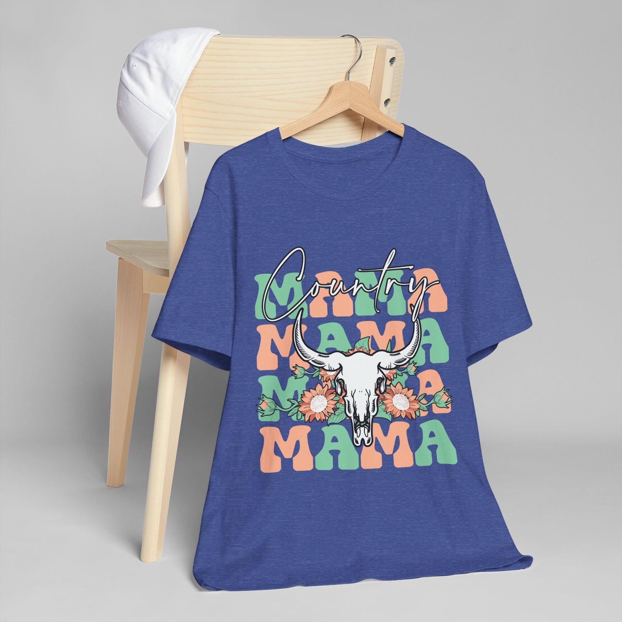 Country Mama Tee – Floral Longhorn Graphic T-Shirt