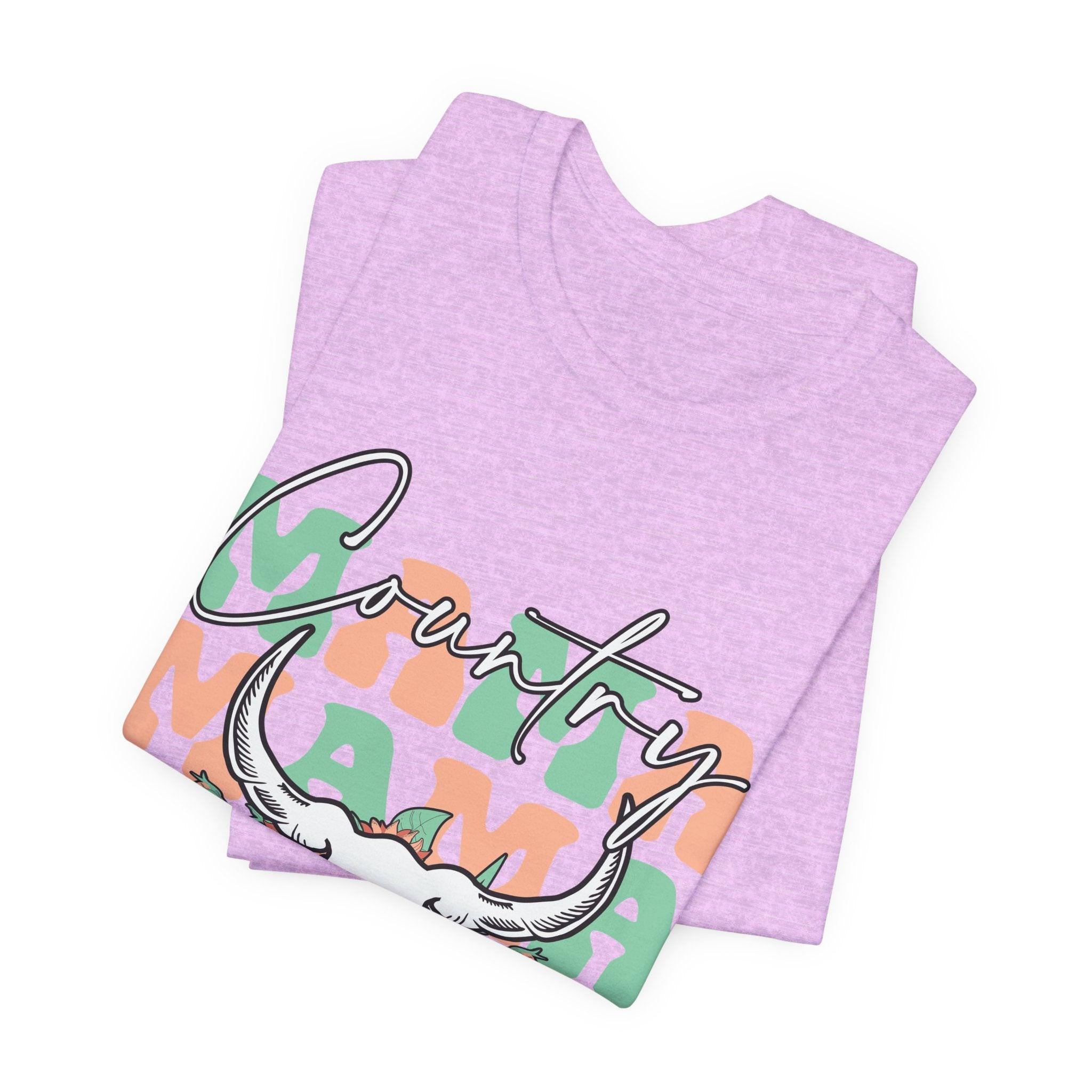 Country Mama Tee – Floral Longhorn Graphic T-Shirt