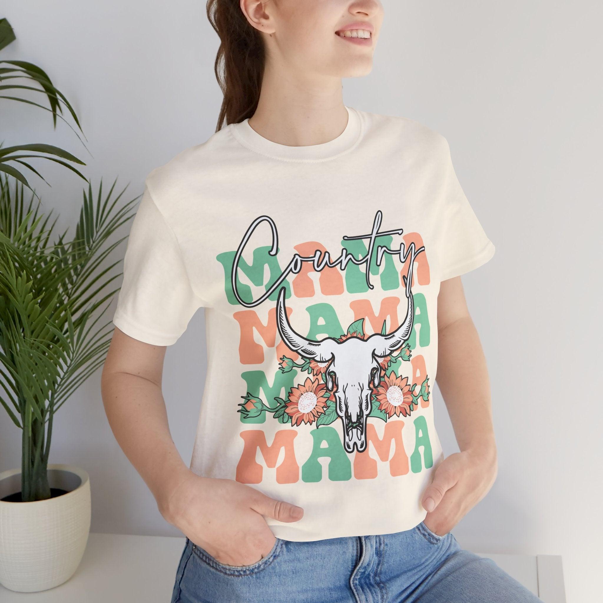 Country Mama Tee – Floral Longhorn Graphic T-Shirt