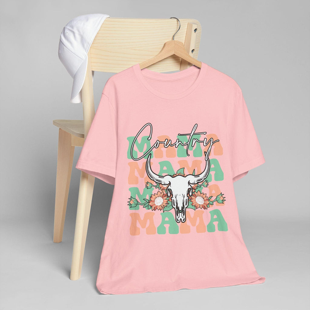 Country Mama Tee – Floral Longhorn Graphic T-Shirt