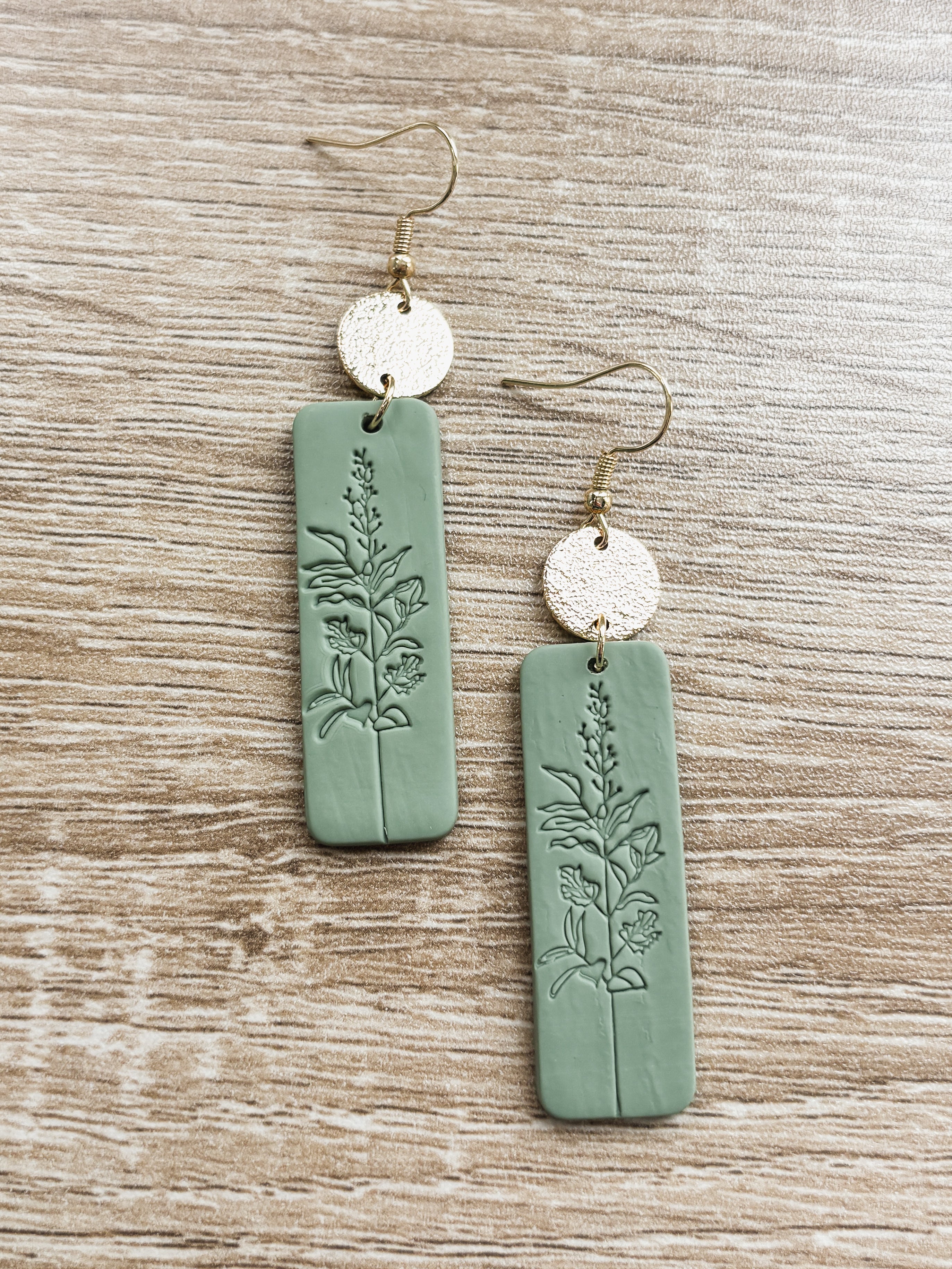 Beautiful Gold and Green Floral Earrings