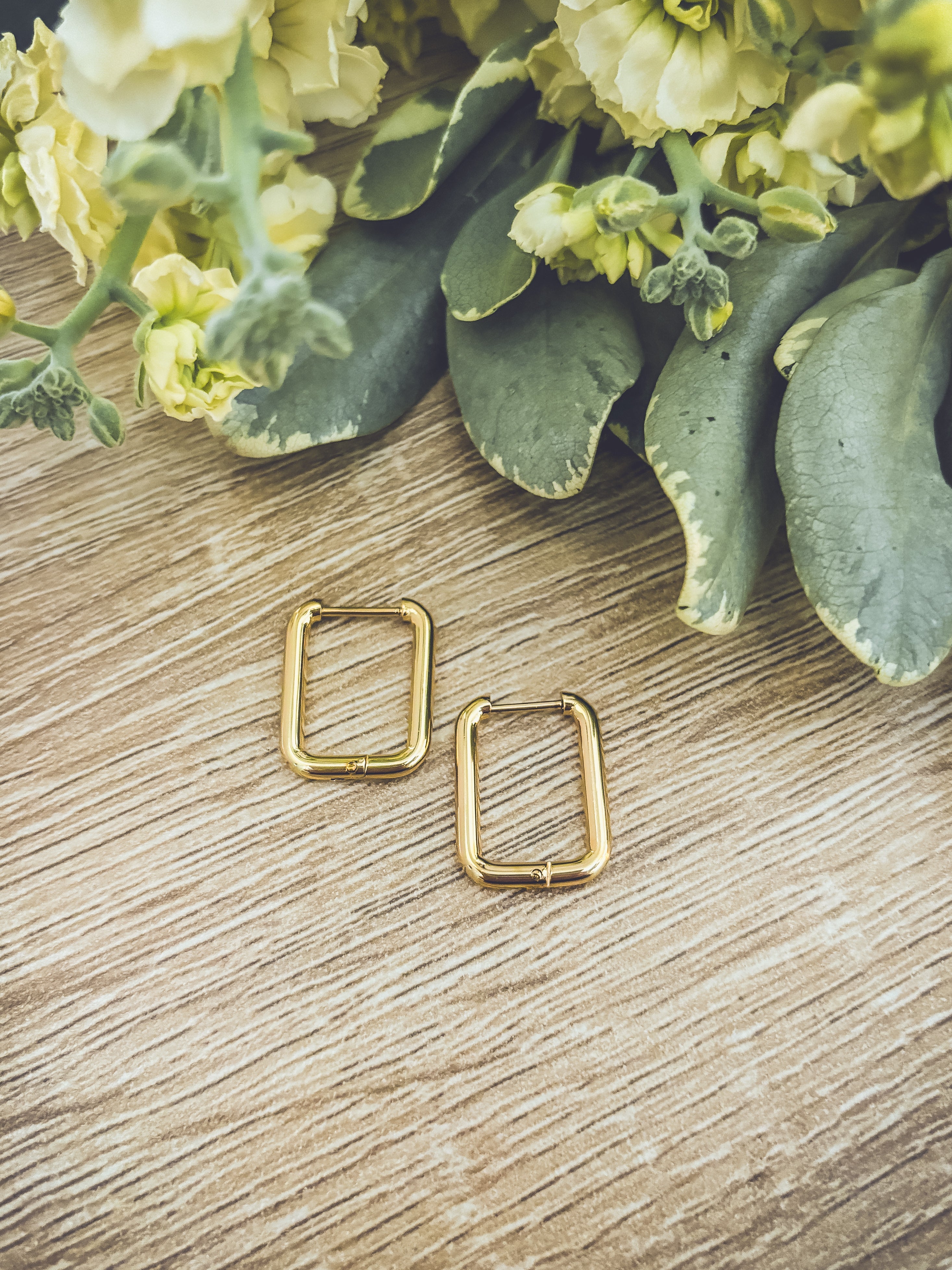 Beautiful Gold or Silver Everyday Square Earrings