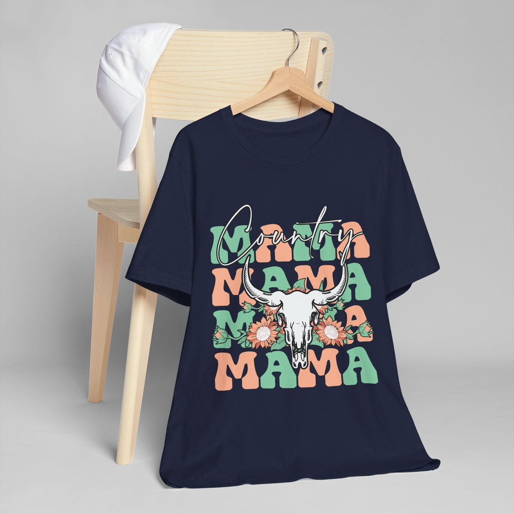 Country Mama Tee – Floral Longhorn Graphic T-Shirt