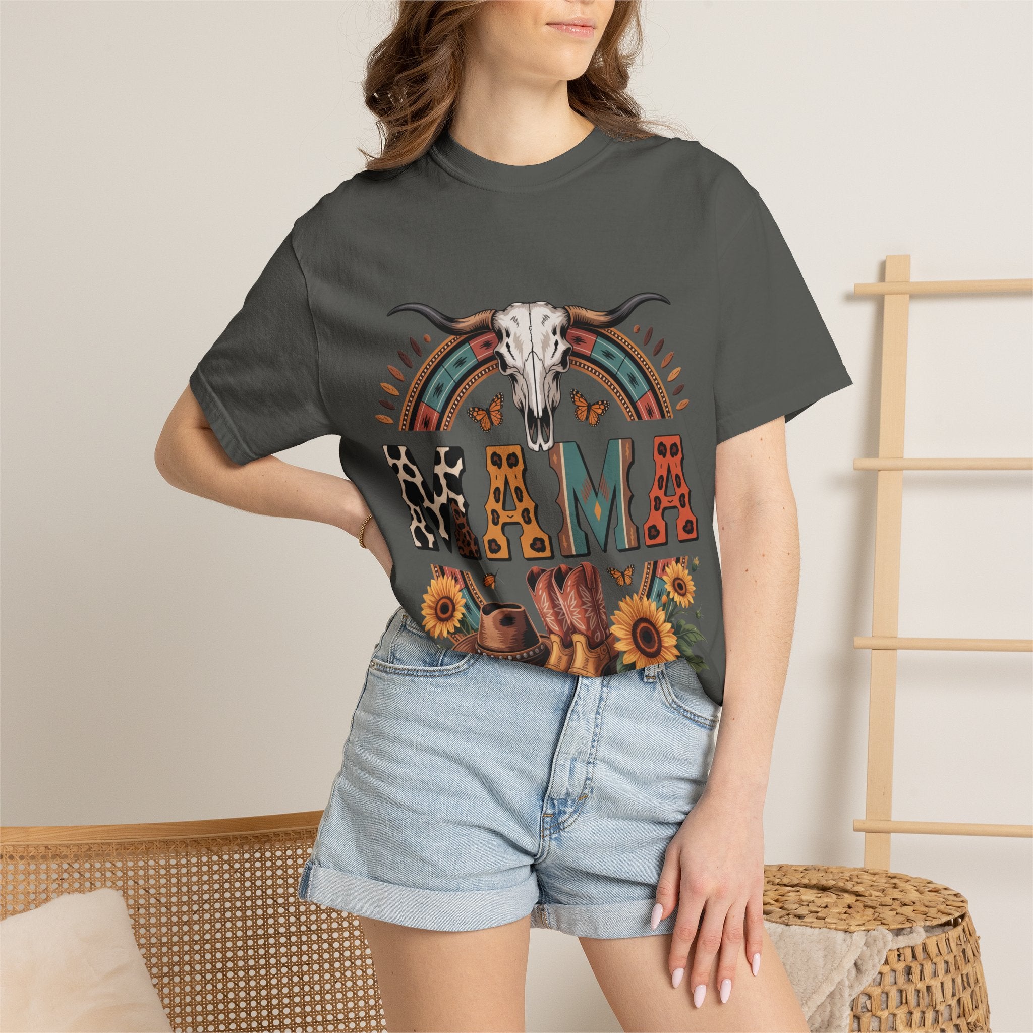 Cowgirl Boot & Sunflower Graphic T-Shirt