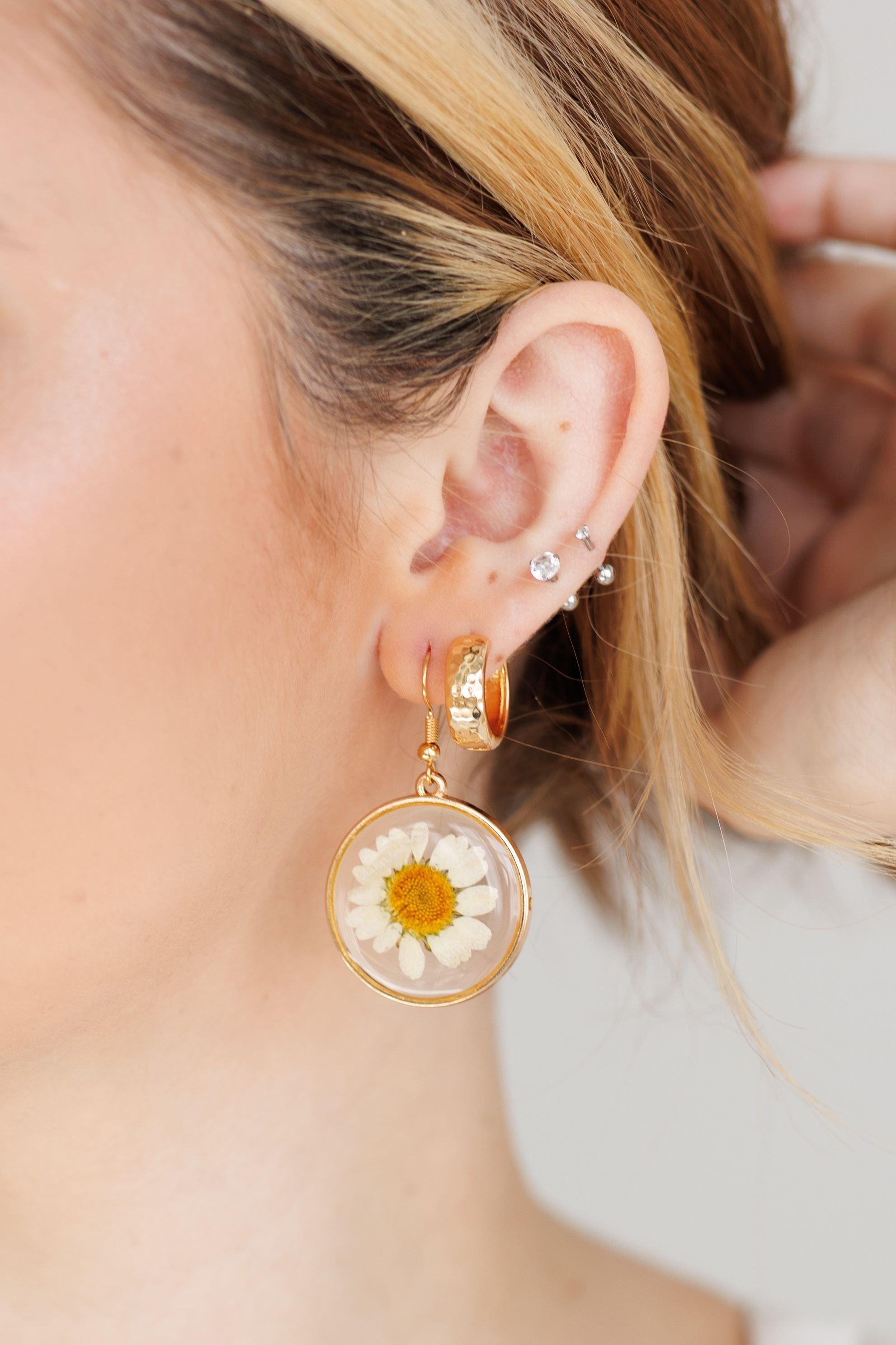 Beautiful Gold or Silver Hammered Hug Earrings