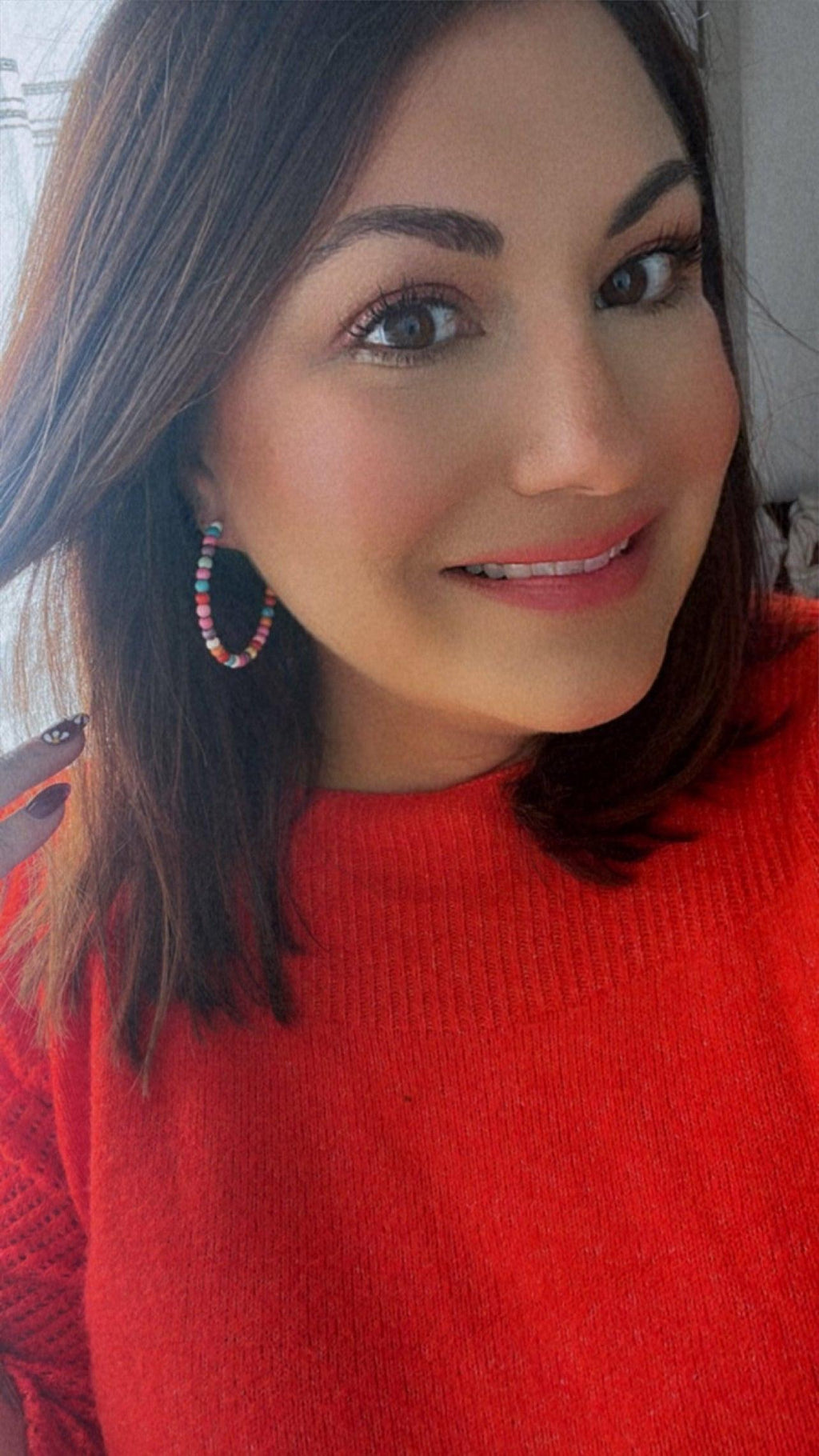 Beautiful Colorful Beaded Hoop Earrings