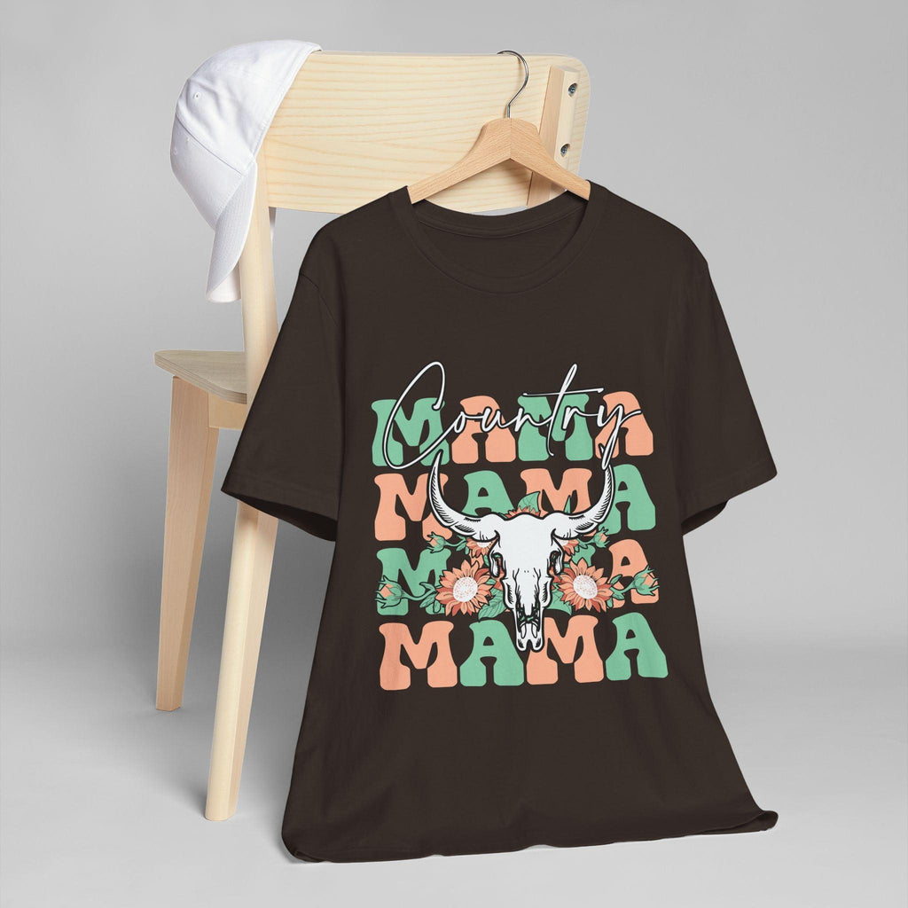 Country Mama Tee – Floral Longhorn Graphic T-Shirt