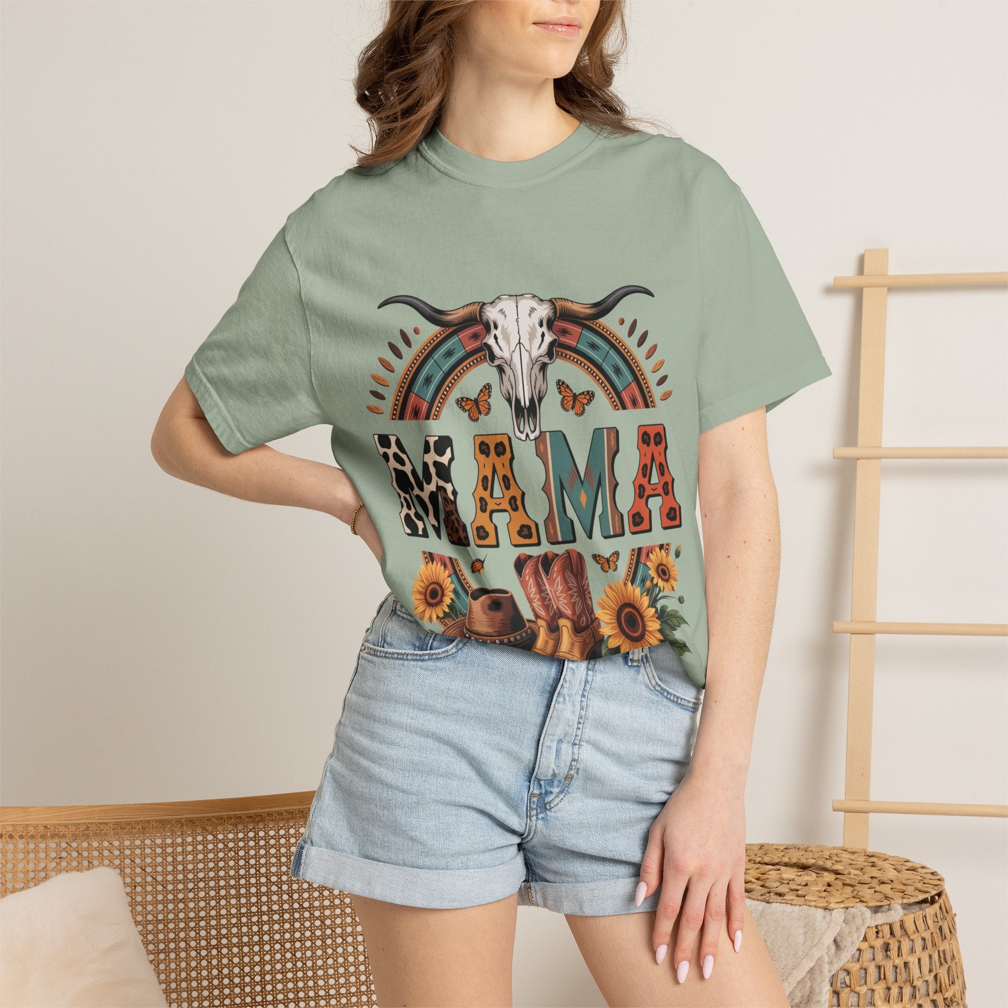 Cowgirl Boot & Sunflower Graphic T-Shirt