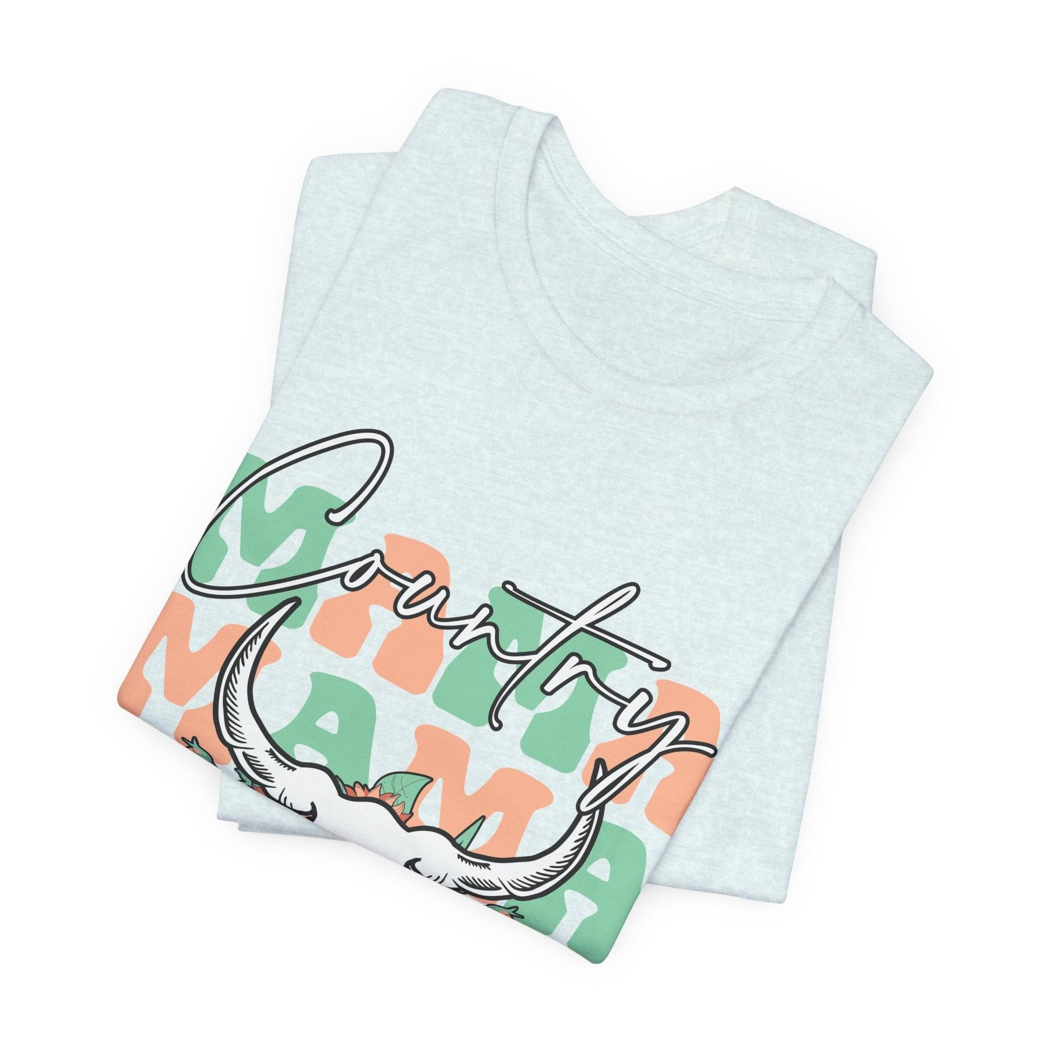 Country Mama Tee – Floral Longhorn Graphic T-Shirt