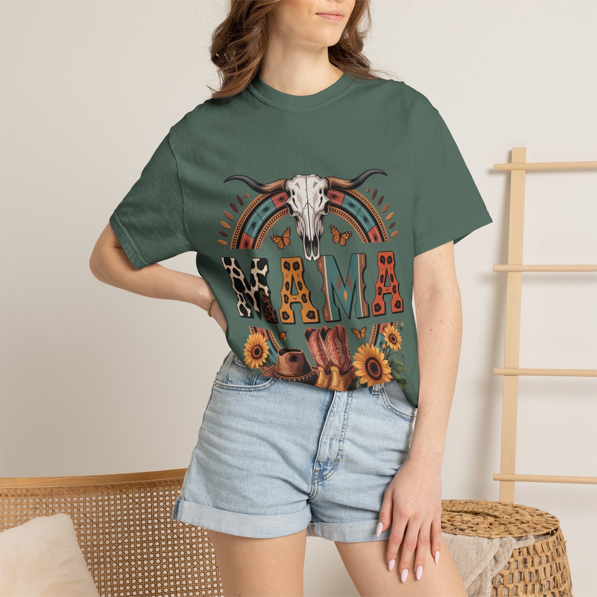Cowgirl Boot & Sunflower Graphic T-Shirt