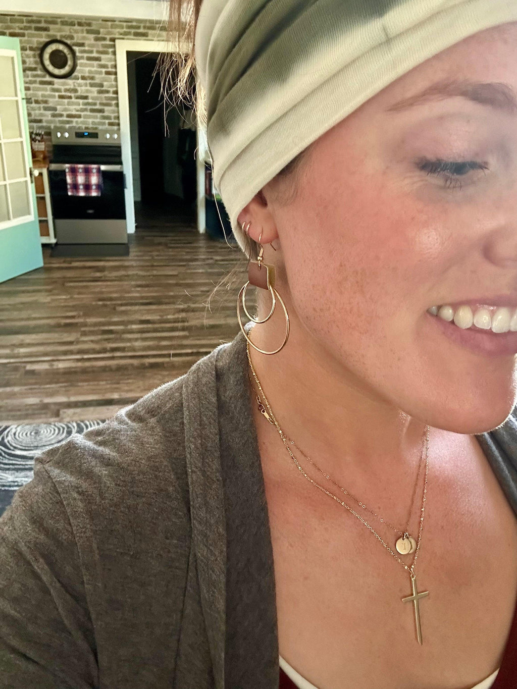 Beautiful Leather Hoop Earrings- Gold or Silver