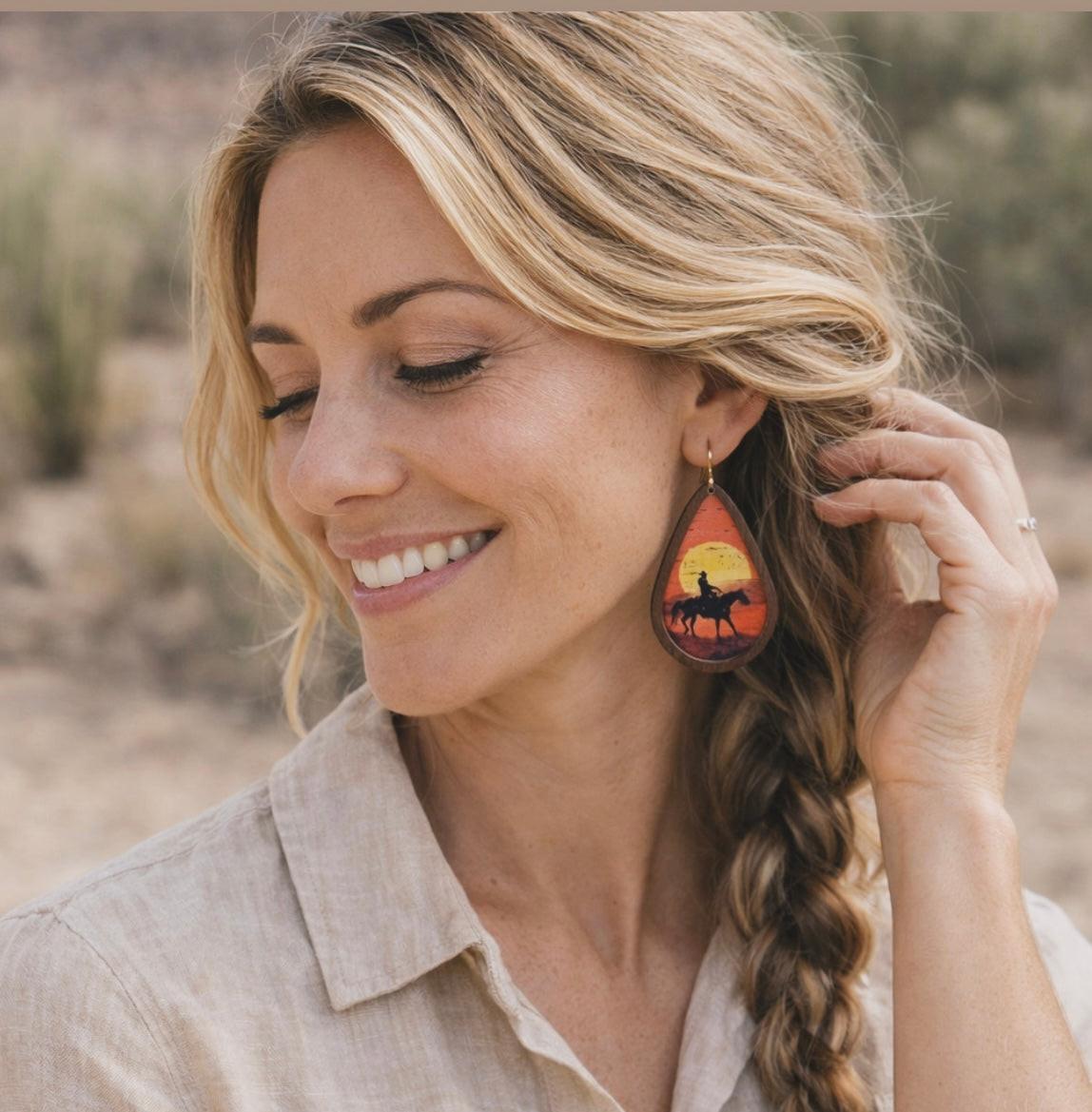 Beautiful Cowboy Sunset Earrings