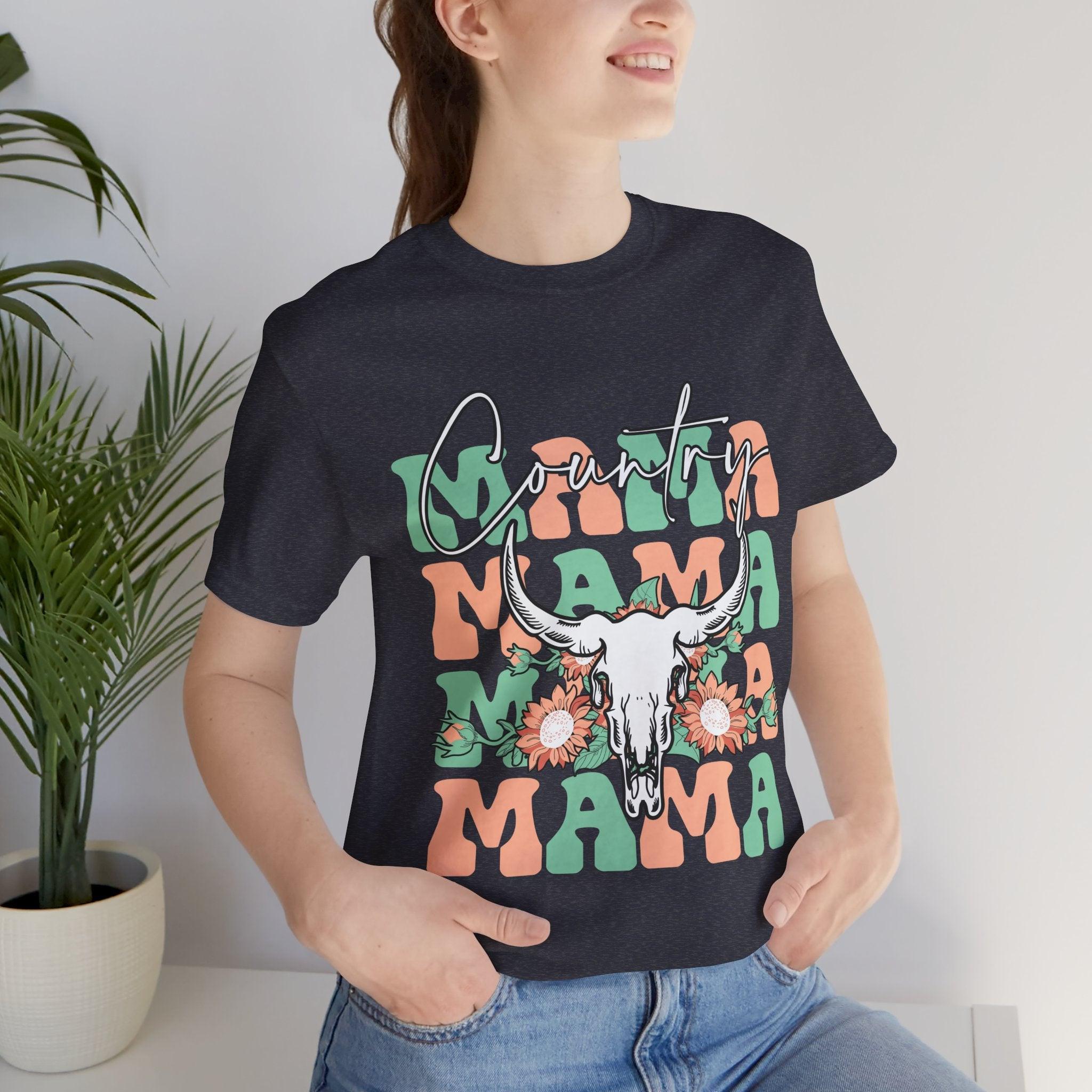 Country Mama Tee – Floral Longhorn Graphic T-Shirt