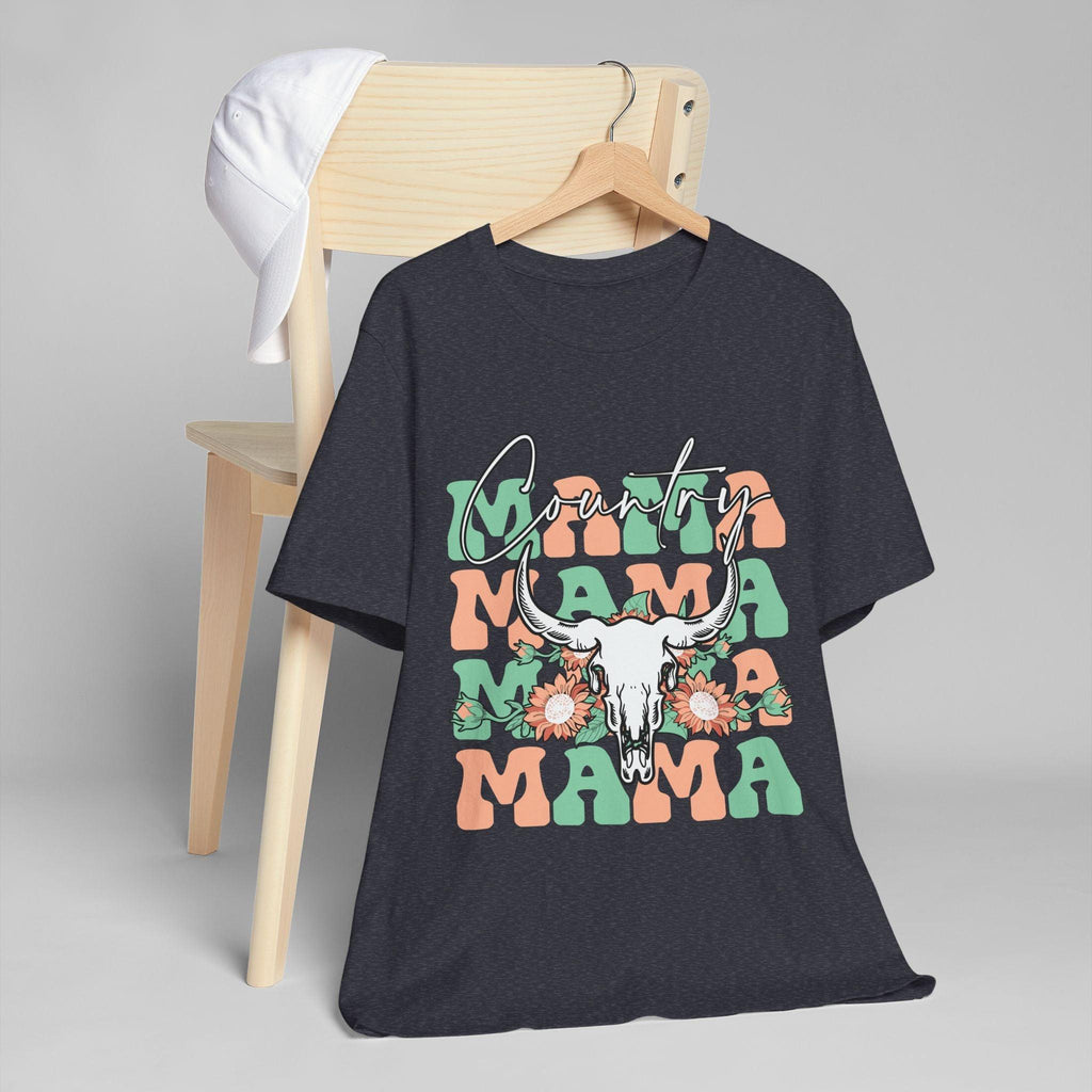 Country Mama Tee – Floral Longhorn Graphic T-Shirt