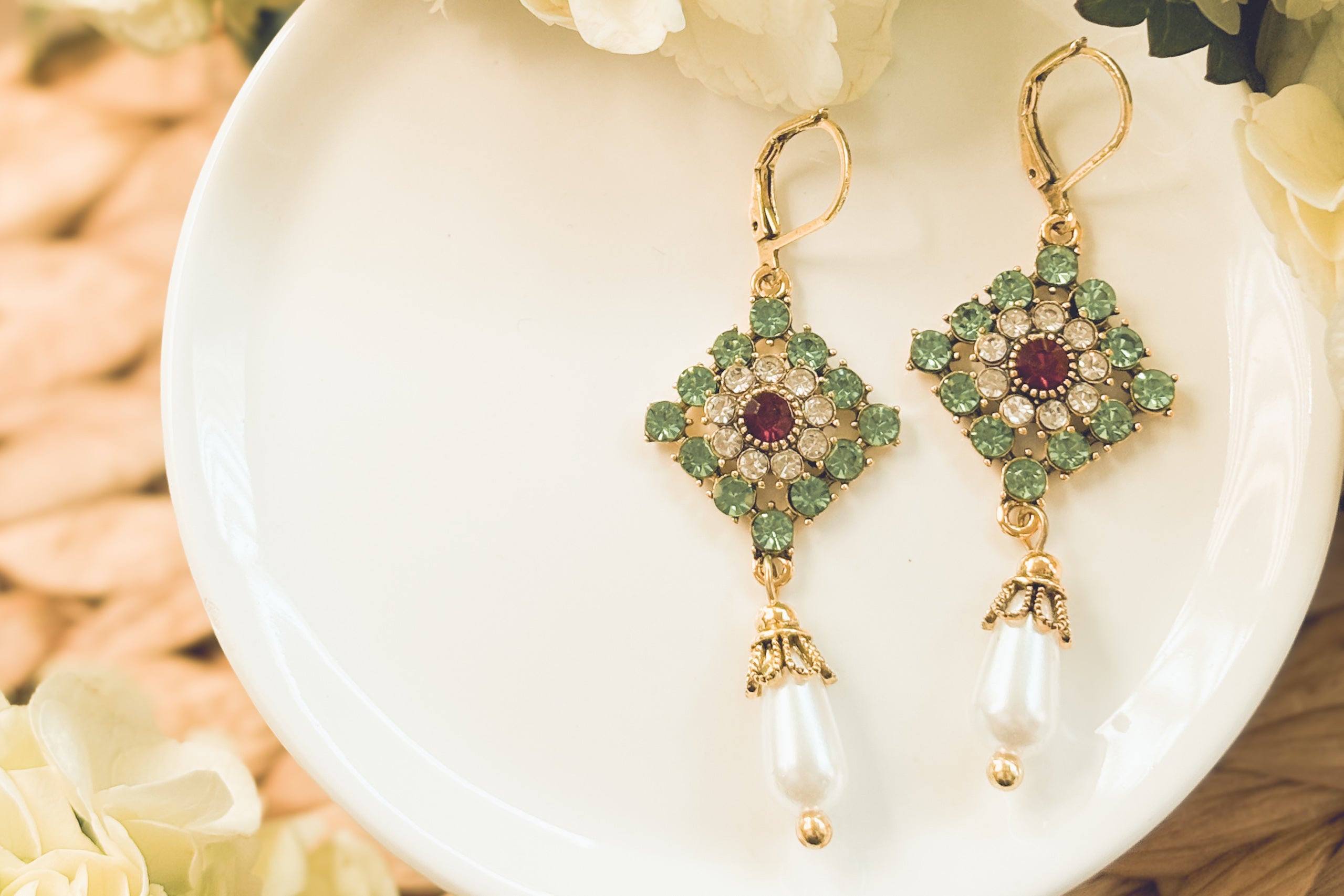 Beautiful Gold and Pearl Victorian Earrings