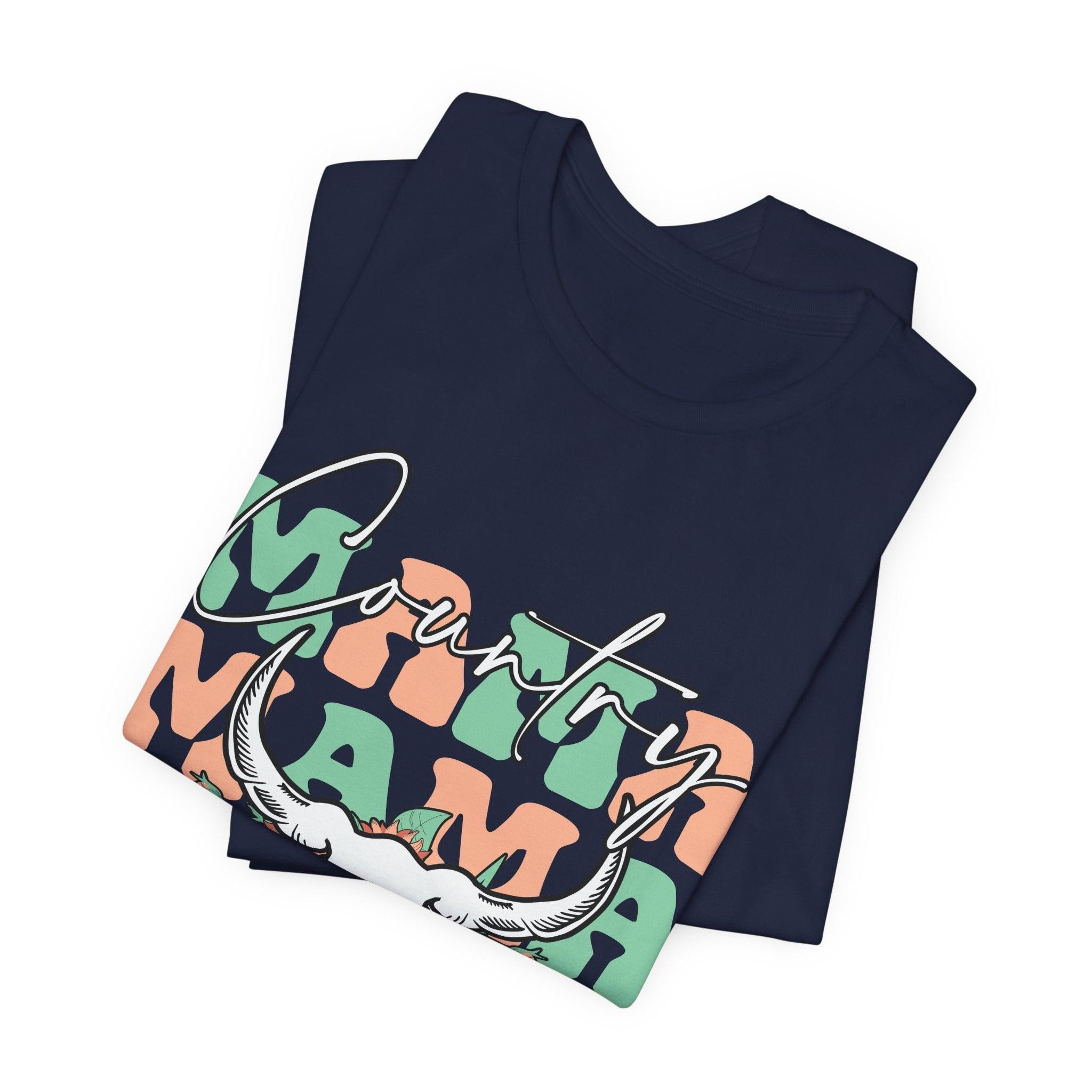 Country Mama Tee – Floral Longhorn Graphic T-Shirt