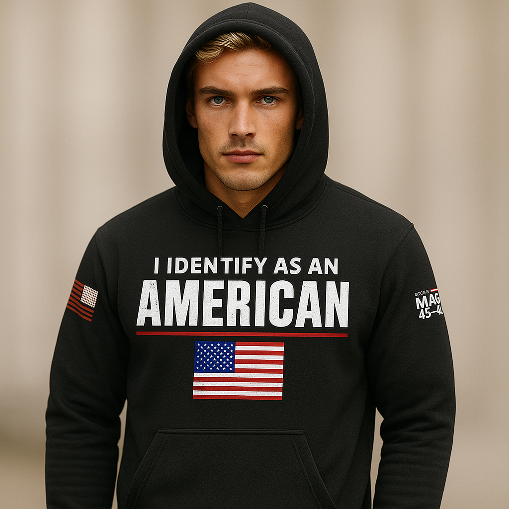 Identifiziere dich als amerikanischer schwarzer Hoodie