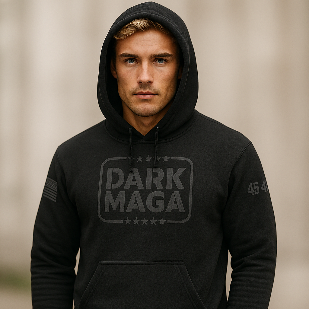 Dunkler MAGA Schwarzer Kapuzenpullover